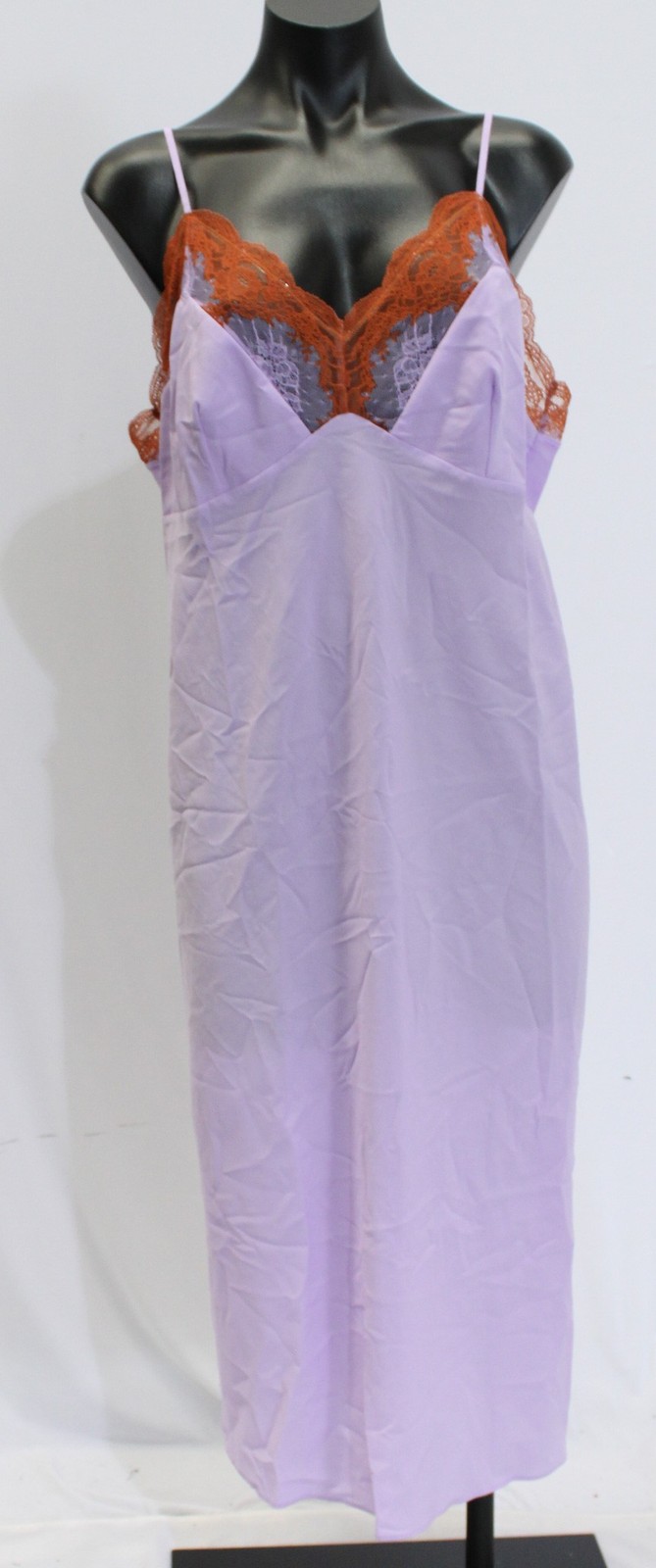 Savage x Fenty Women's Plus Lacestruck Sleep Slip CN6 Purple Opal Size 2X NWT