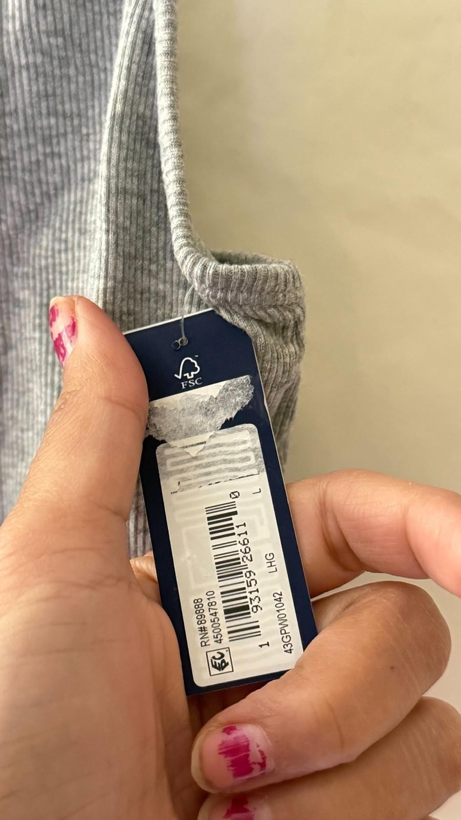 New Gap Women's Logo Comfort Cotton Rib Crop Cami Bra Gray Size L