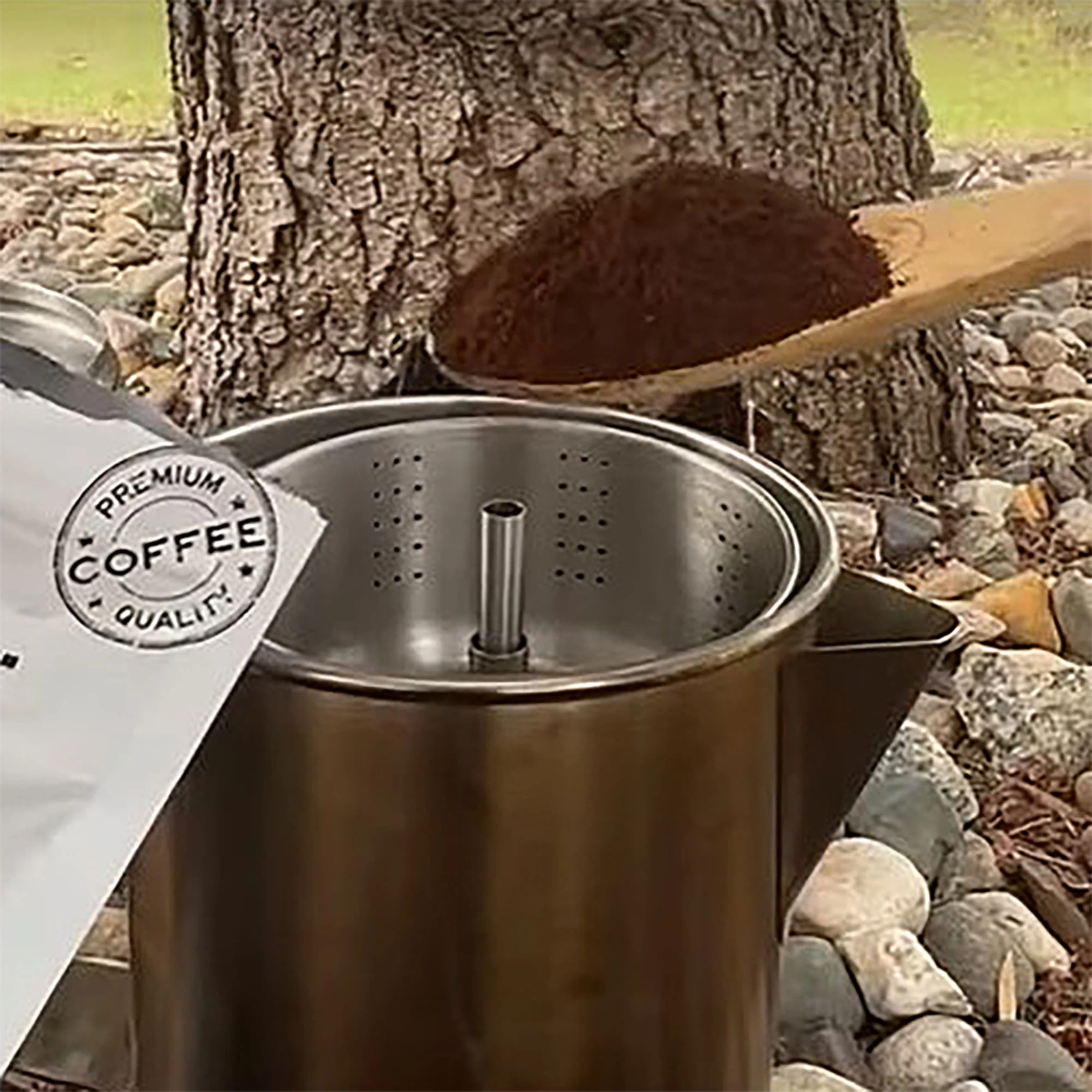 Hand Carved Nordic Spónn - Solid Wood Camp Spoon