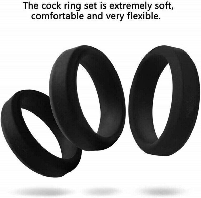 6PCS Cock Ring Silicone Super Stretchy Strong Stay Harder Penis Rings Sex Toys