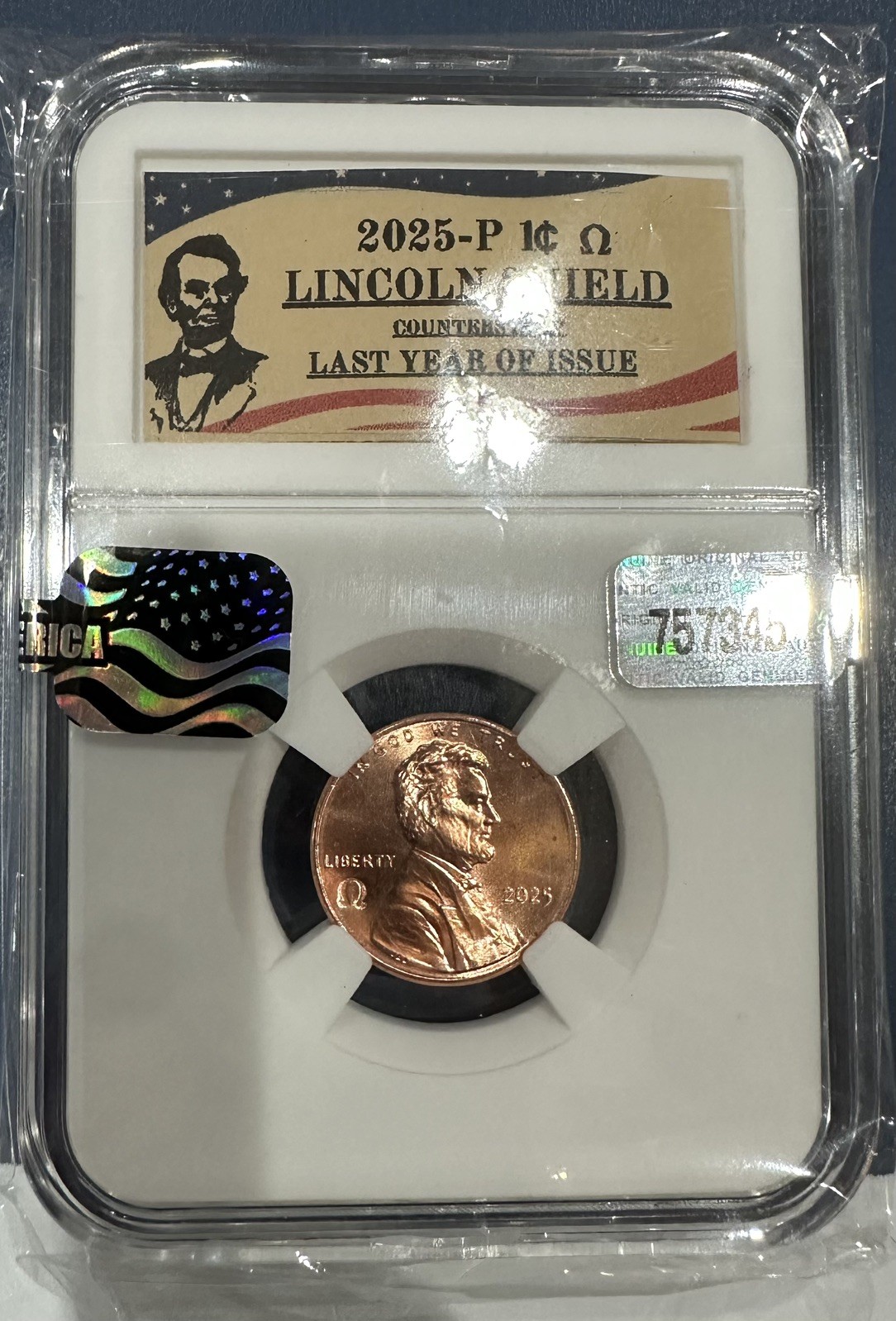 2025 P & D Lincoln Penny Cent OMEGA Ω Counter-Stamp, In Stock Ready To Ship