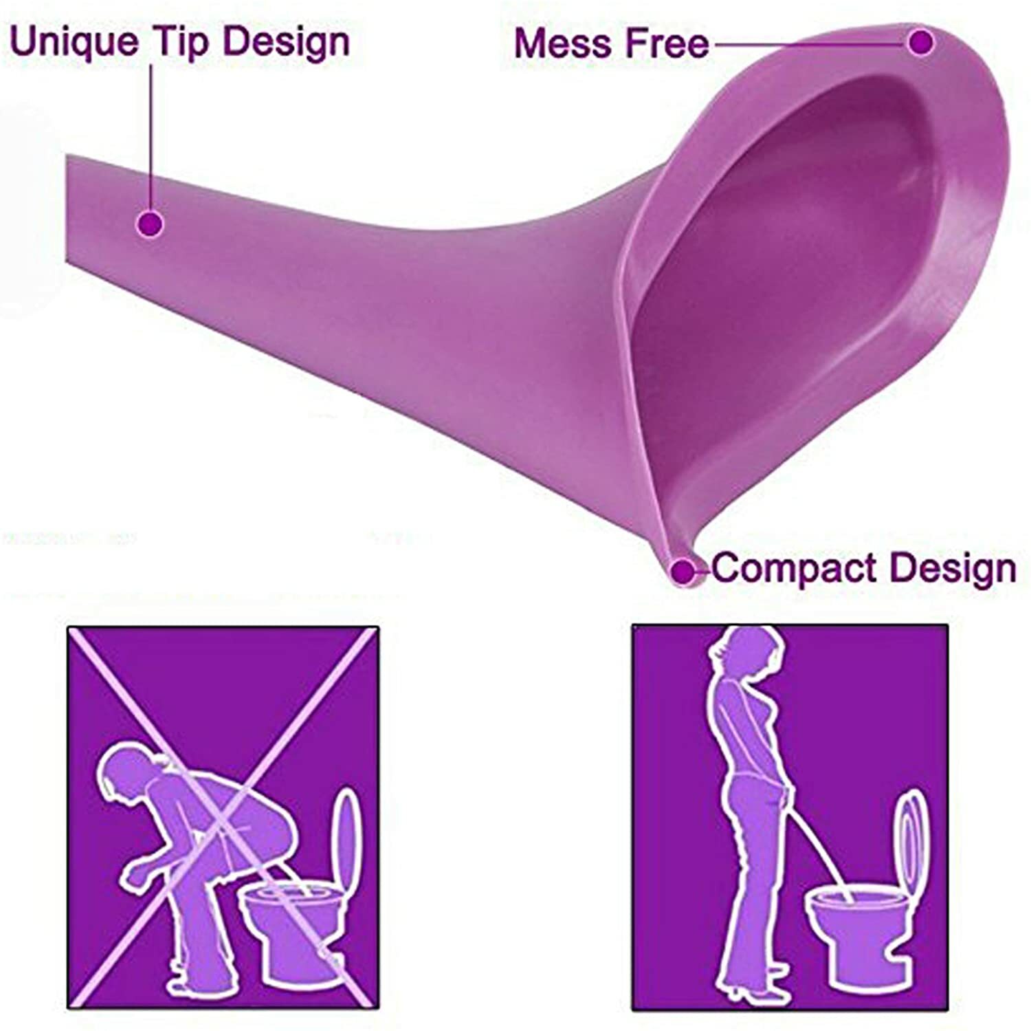 5Pcs Portable Female Ladies Urinal Funnel Camping Travel Toilet Stand Pee Device