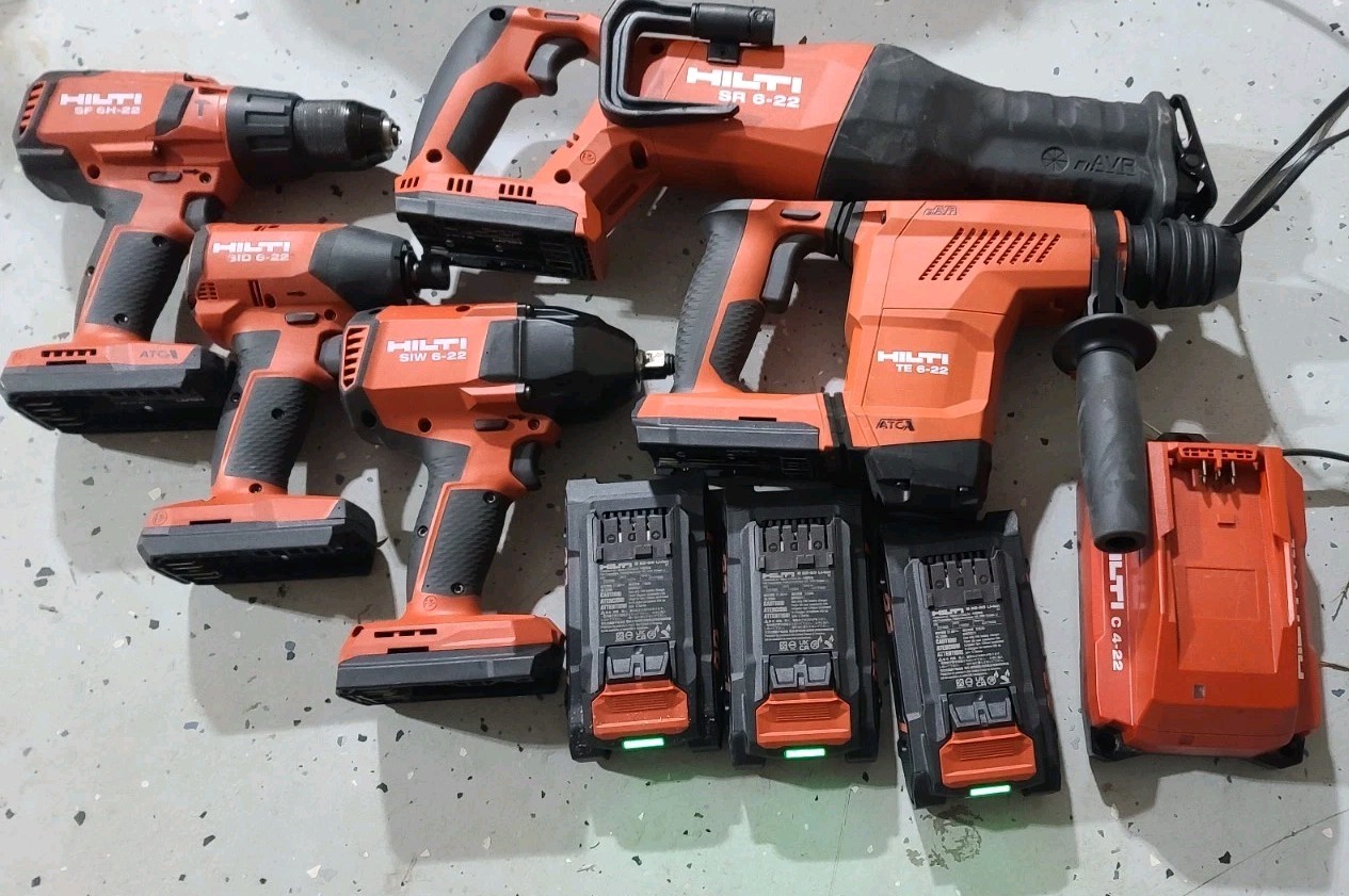 Hilti Lot TE SR SIW SID SF 6-22 CORDLESS  HAMMER DRILL 3X Battery & CHARGER