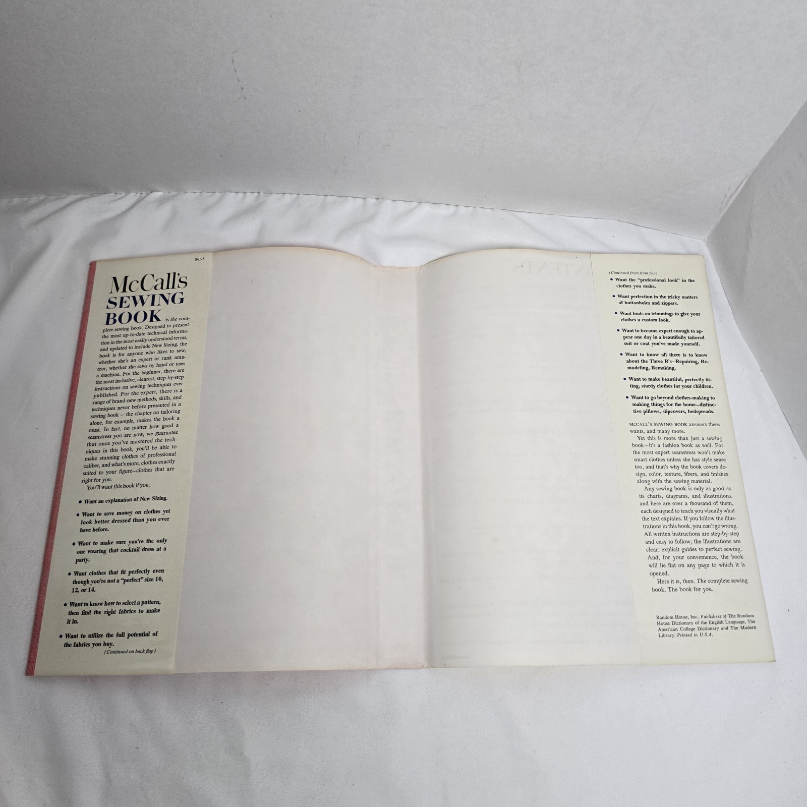 McCall's Sewing Book Random House Vintage Book 1968 5th Print VTG Illus DIY HCDJ