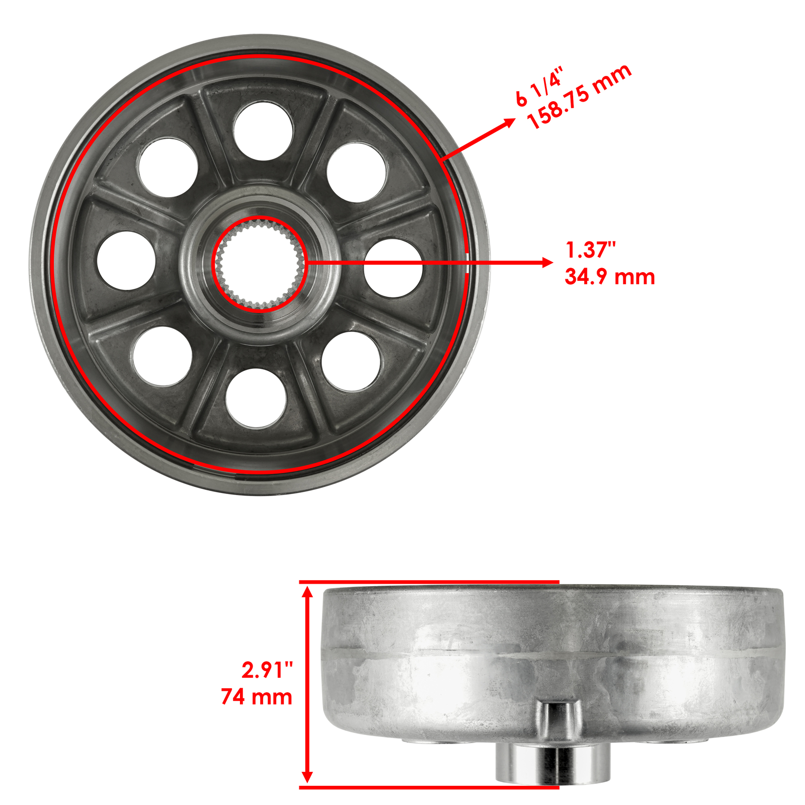Rear Brake Panel & Drum For Fourtrax 300 TRX300 TRX300FW 1988-2000 43100-HC4-010