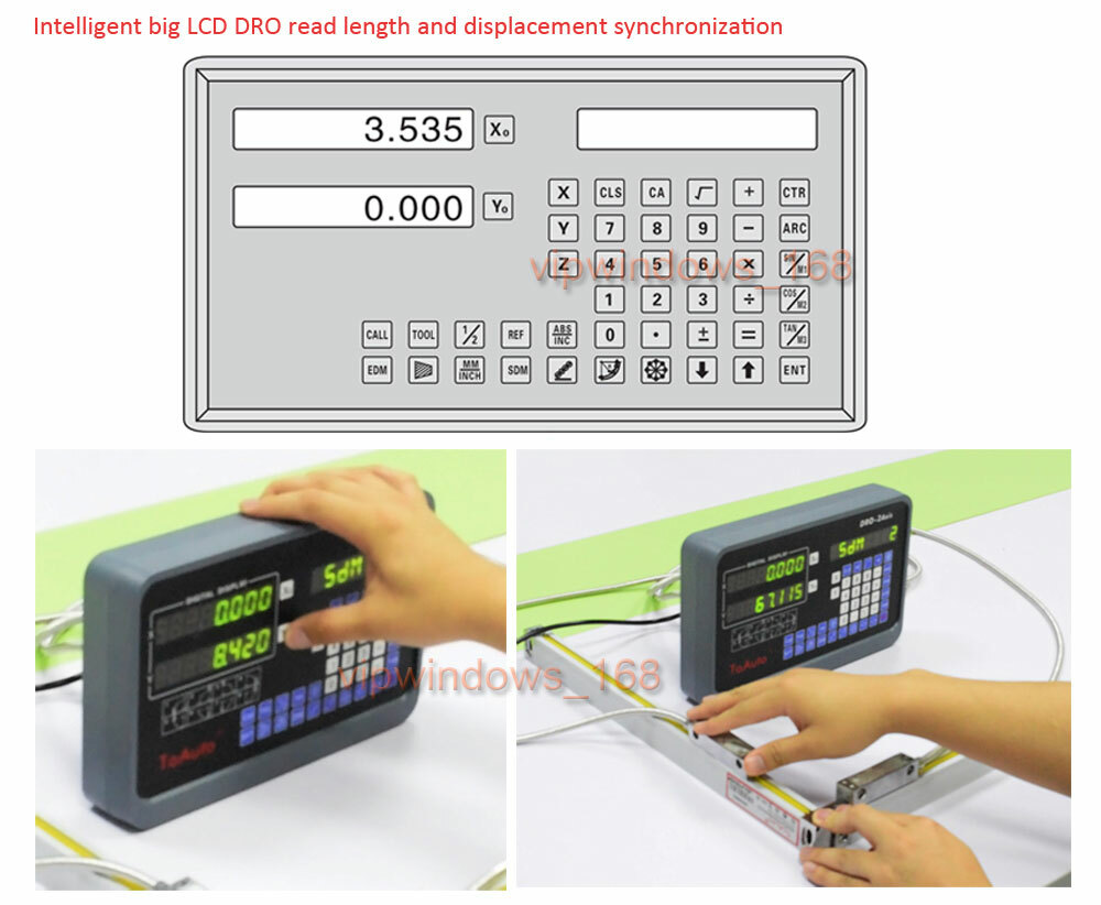 Mill Lathe Linear Glass Scale 4-40 inch DRO Digital Readout 2Axis 3Axis,US