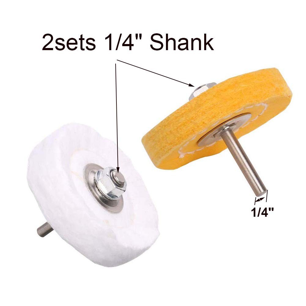 5PCS 3in Buffing Polishing Wheels Kit with 1/4in Drill Shank