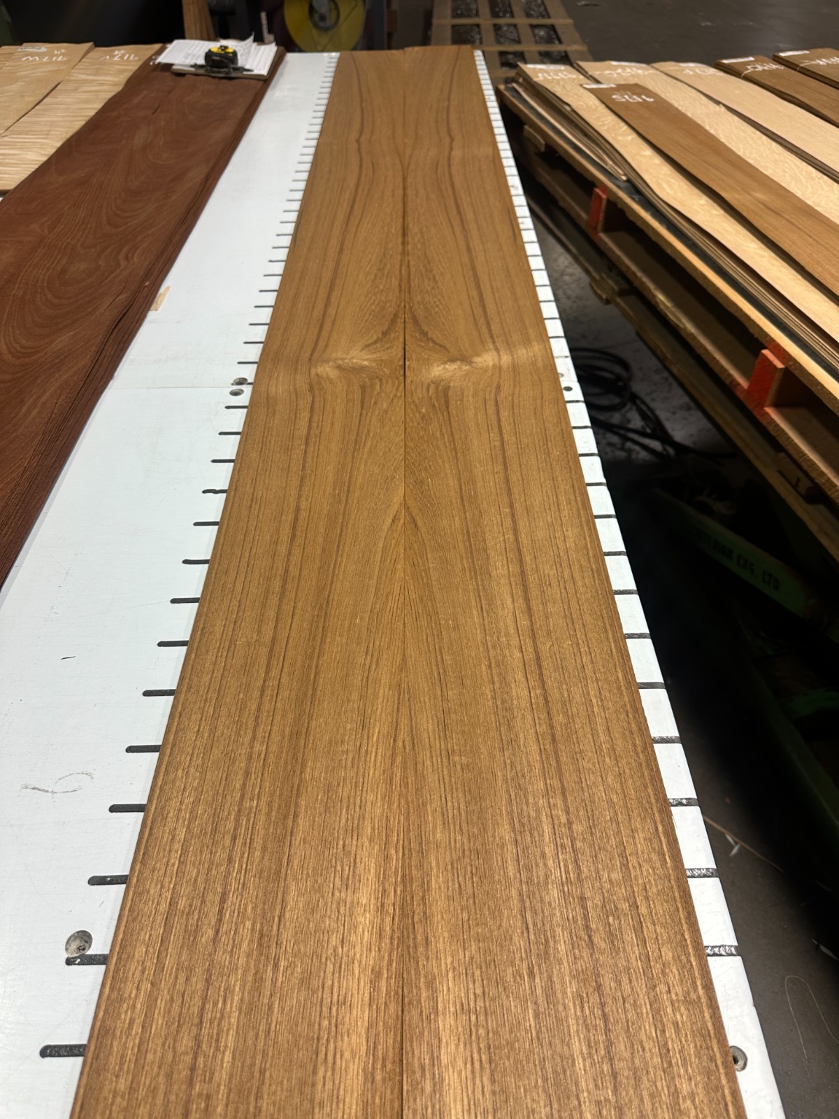 Teak Raw Wood Veneer 2 sheets 97" x 6.5'' 917S