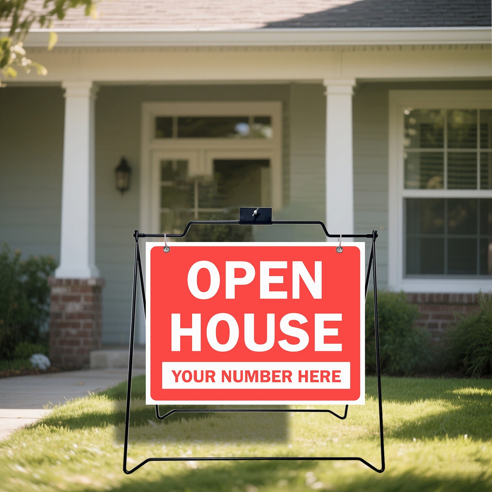 22" x 18" 2 UNITS BLACK Double-Sided Folding  Metal A-Frame ，Sidewalk Sign Frame