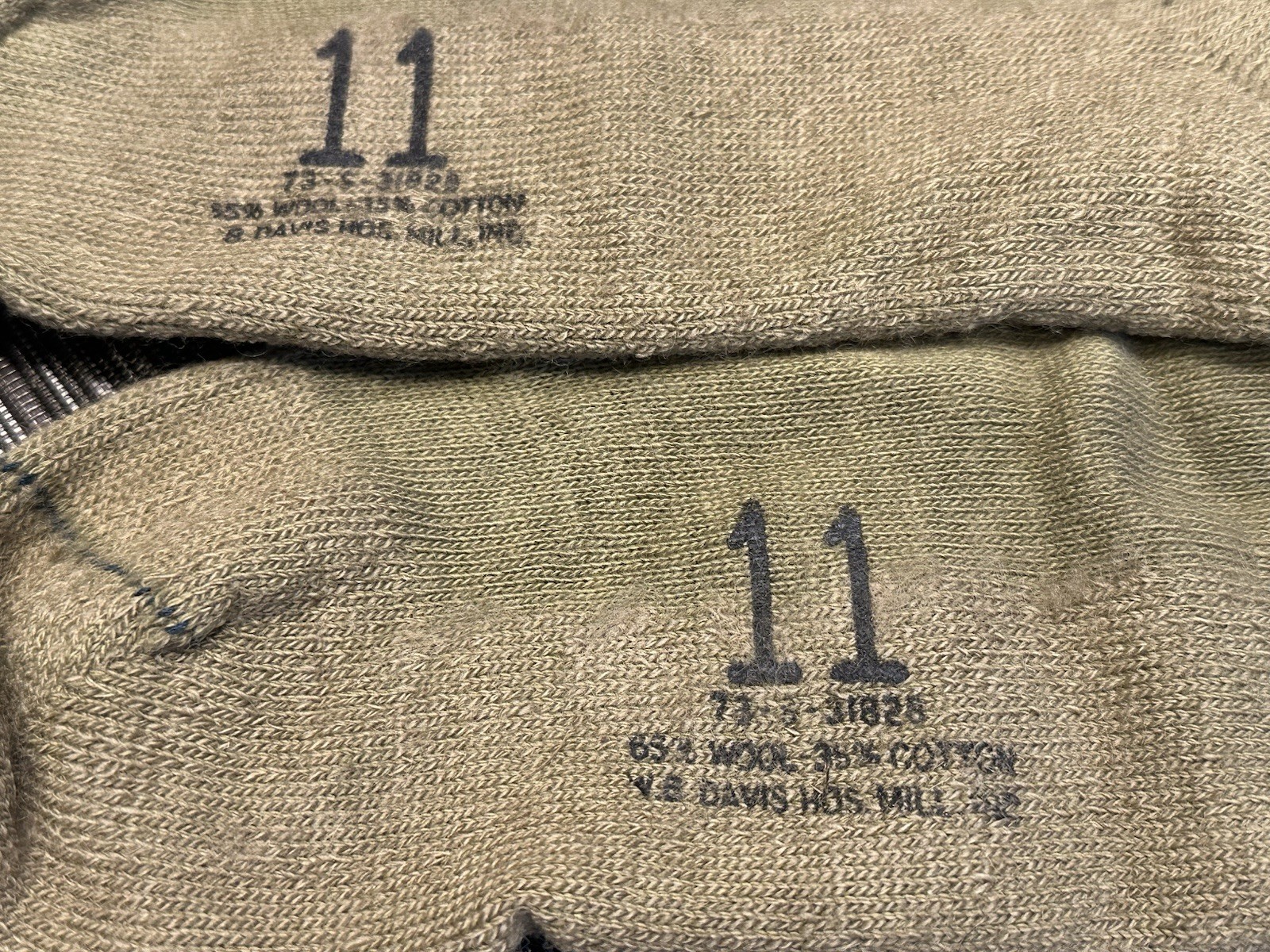 4 Pairs Military Issue Army Boot Socks Korean War Era Wool Cotton Size 11