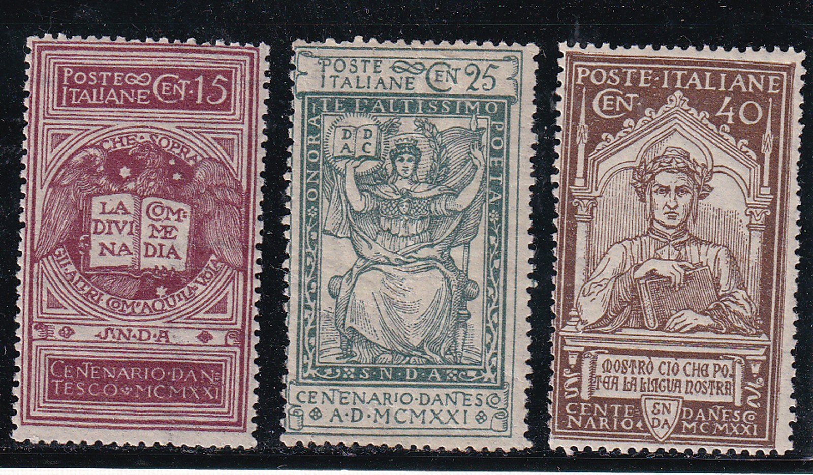 (italy)1921 Sc 133/5 dante,set MNH     x649