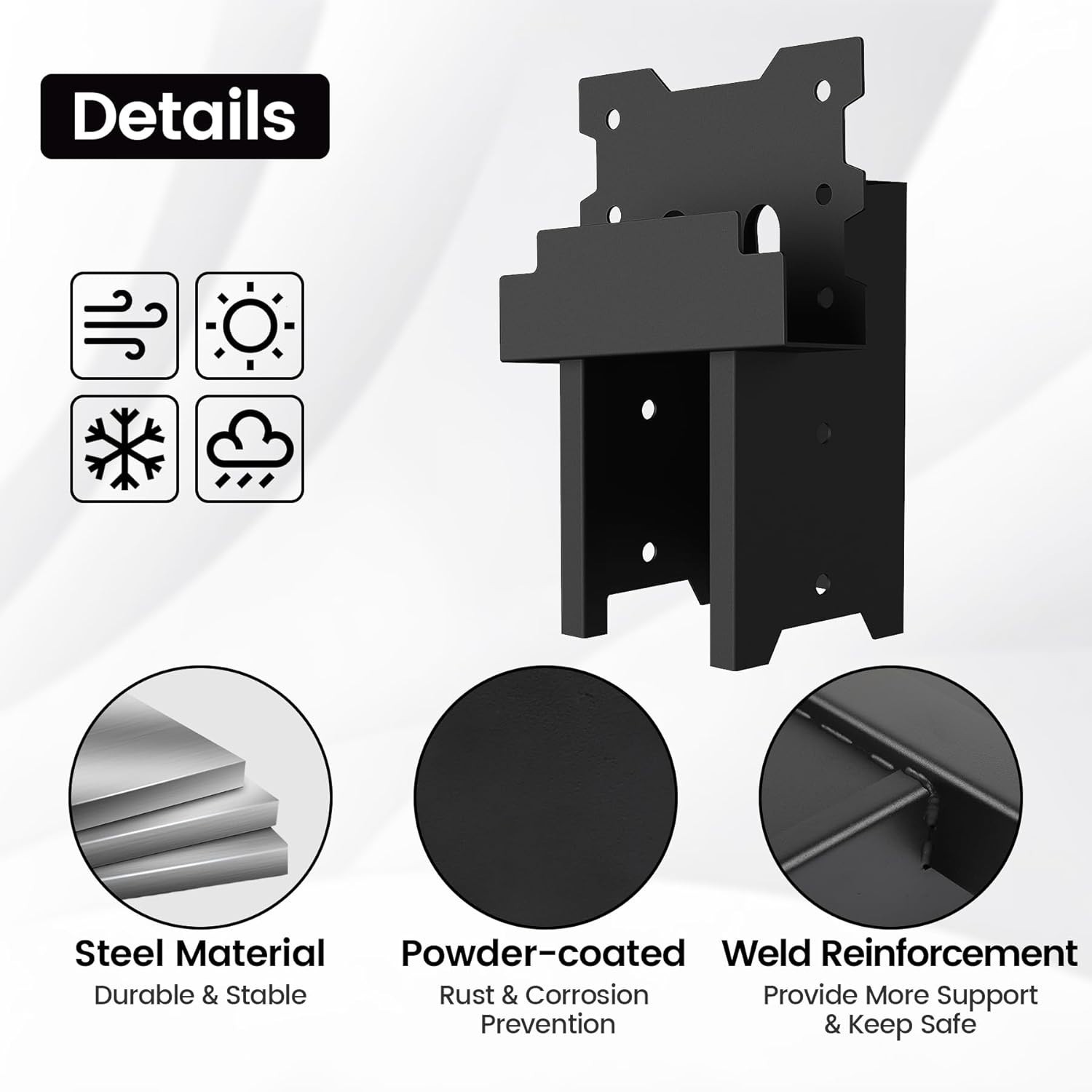 8 PACK Deer Blind Brackets, Outdoor 4 x 4 Platform Bracket, 14 Gauge Steel