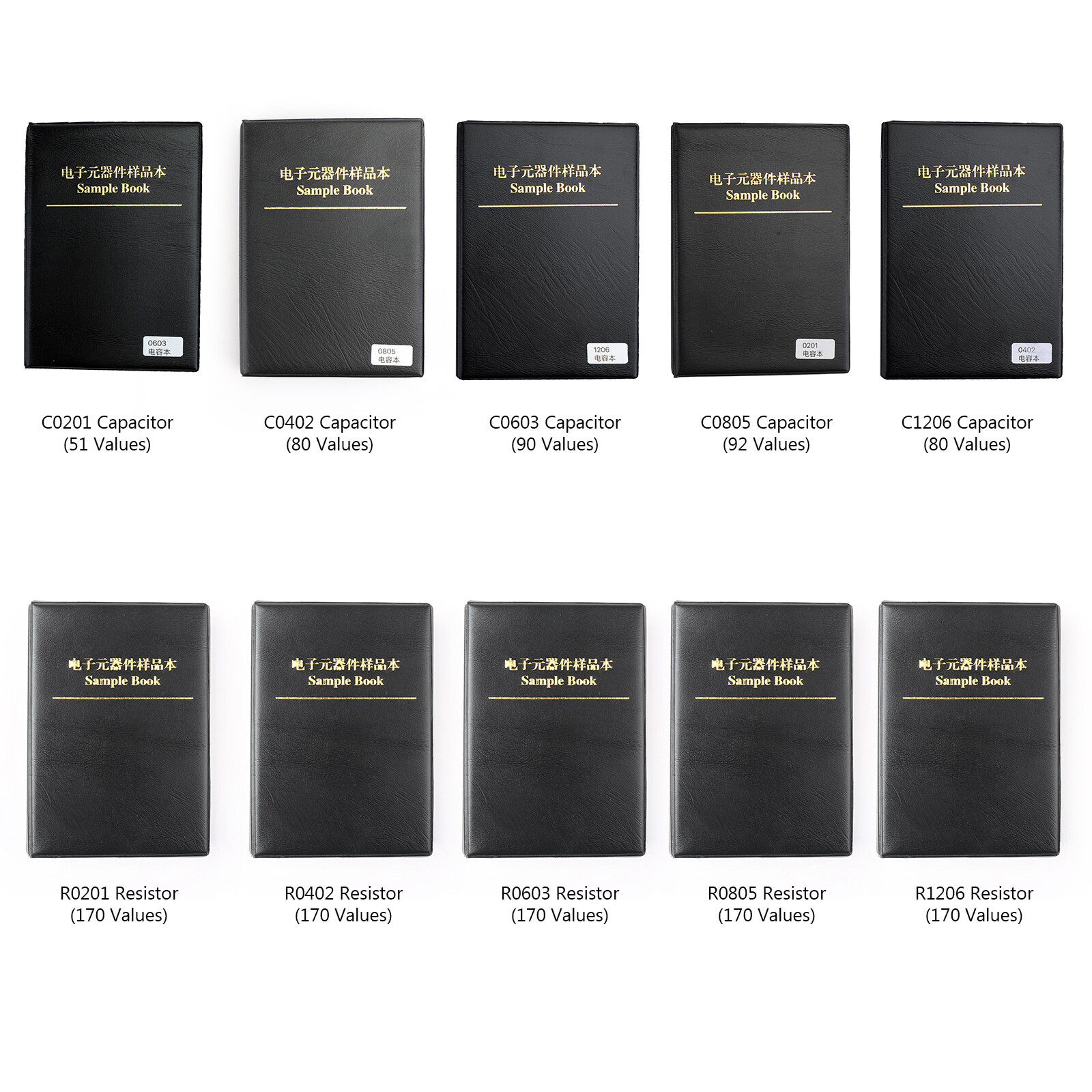 0201/0402/0603/0805/1206 SMD/SMT Capacitor Chip Resistor Samples Book Kit