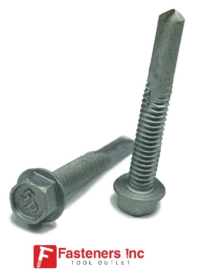 #12 Hex Washer Head TEK 5 Self Drilling Screws Strong Shield Coated TEKS Screws