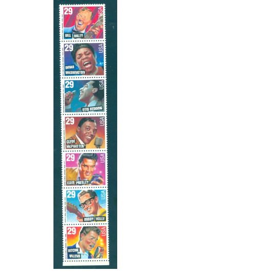 US 2724-2730 Rhythm and Blues, Complete Strip/7, Mint NH