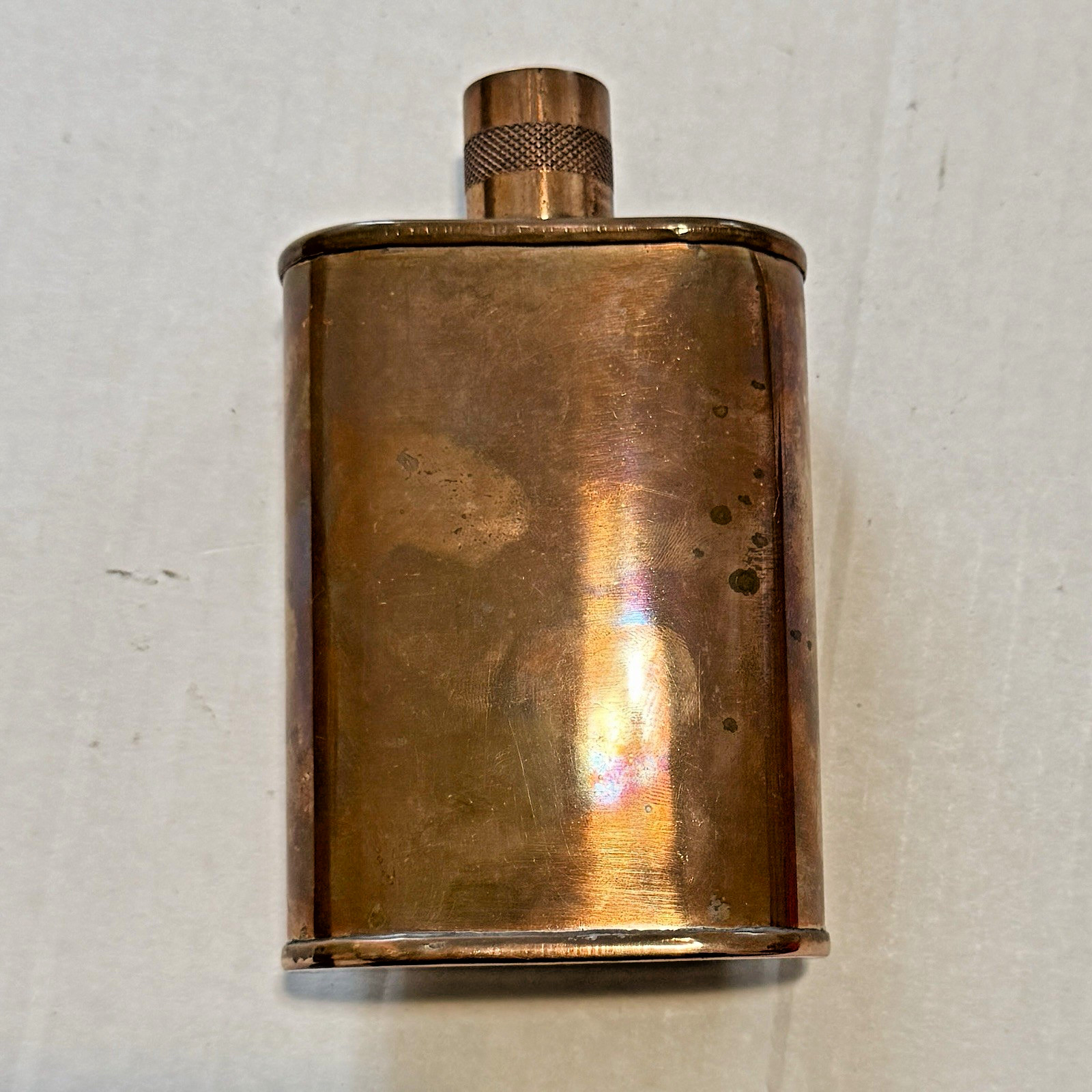 JACOB BROMWELL COPPER FLASK VERMONTER 9OZ 5" TIN-lined Natural Patina