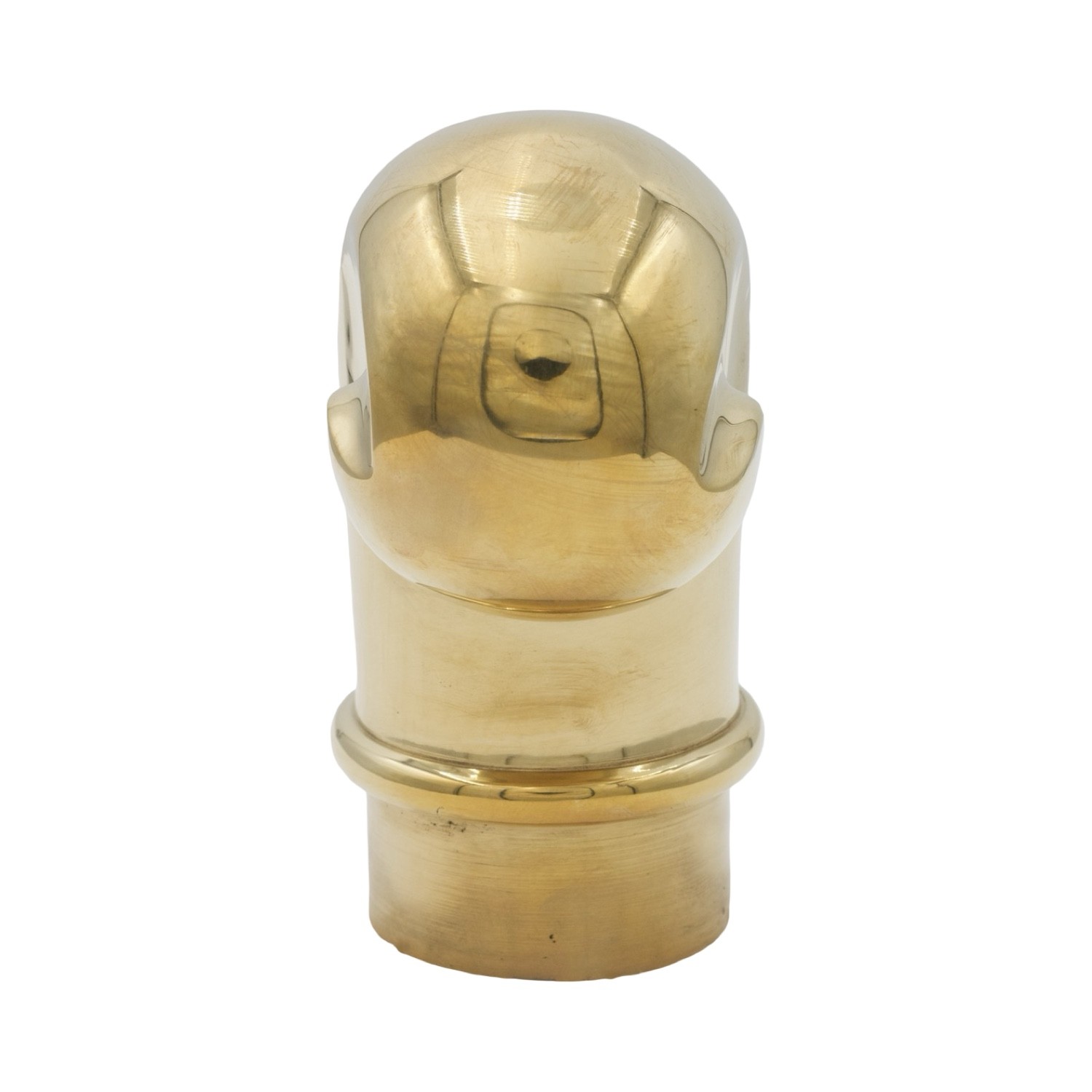 Curled Bar Rail End Cap in Heavy Cast Brass 2 Inch