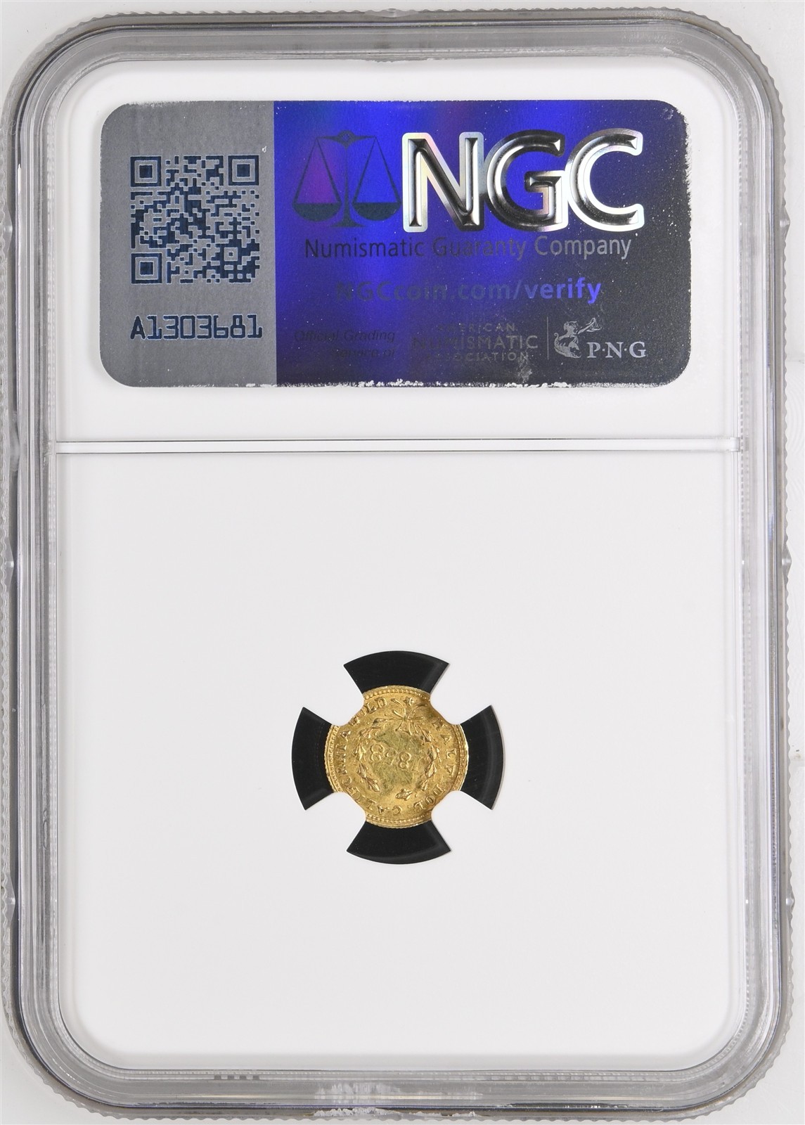 1853 RD LIB G50C California Fractional Gold BG-429/ NGC MS61 / Better Period One