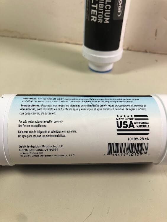 Orbit 2 Pack Universal Inline Calcium Inhibitor Misting Filter 10109W