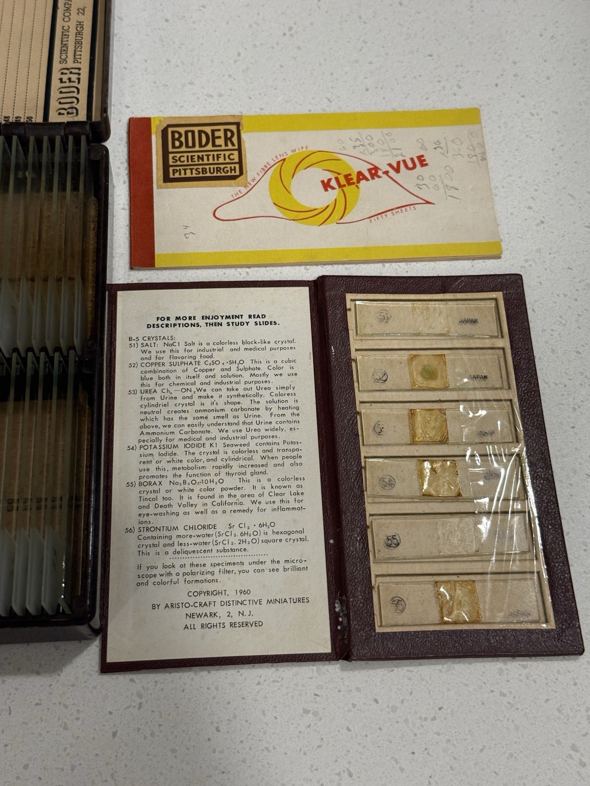 Microslides Glass Microscope Slides Scientific Box Vintage Doctor Memorabilia