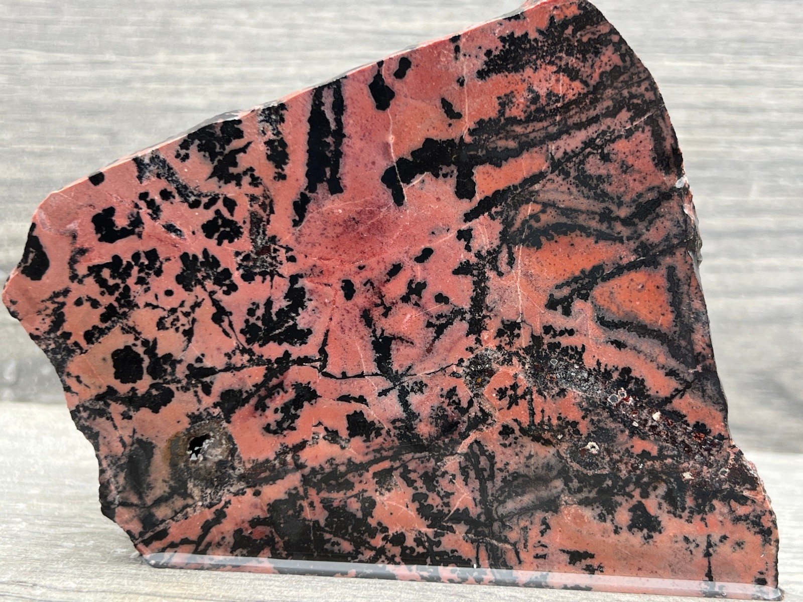 Old Stock - Dendritic Rhodonite - Mexico 4.5"x3.5" Lapidary Rough Slab Cabbing