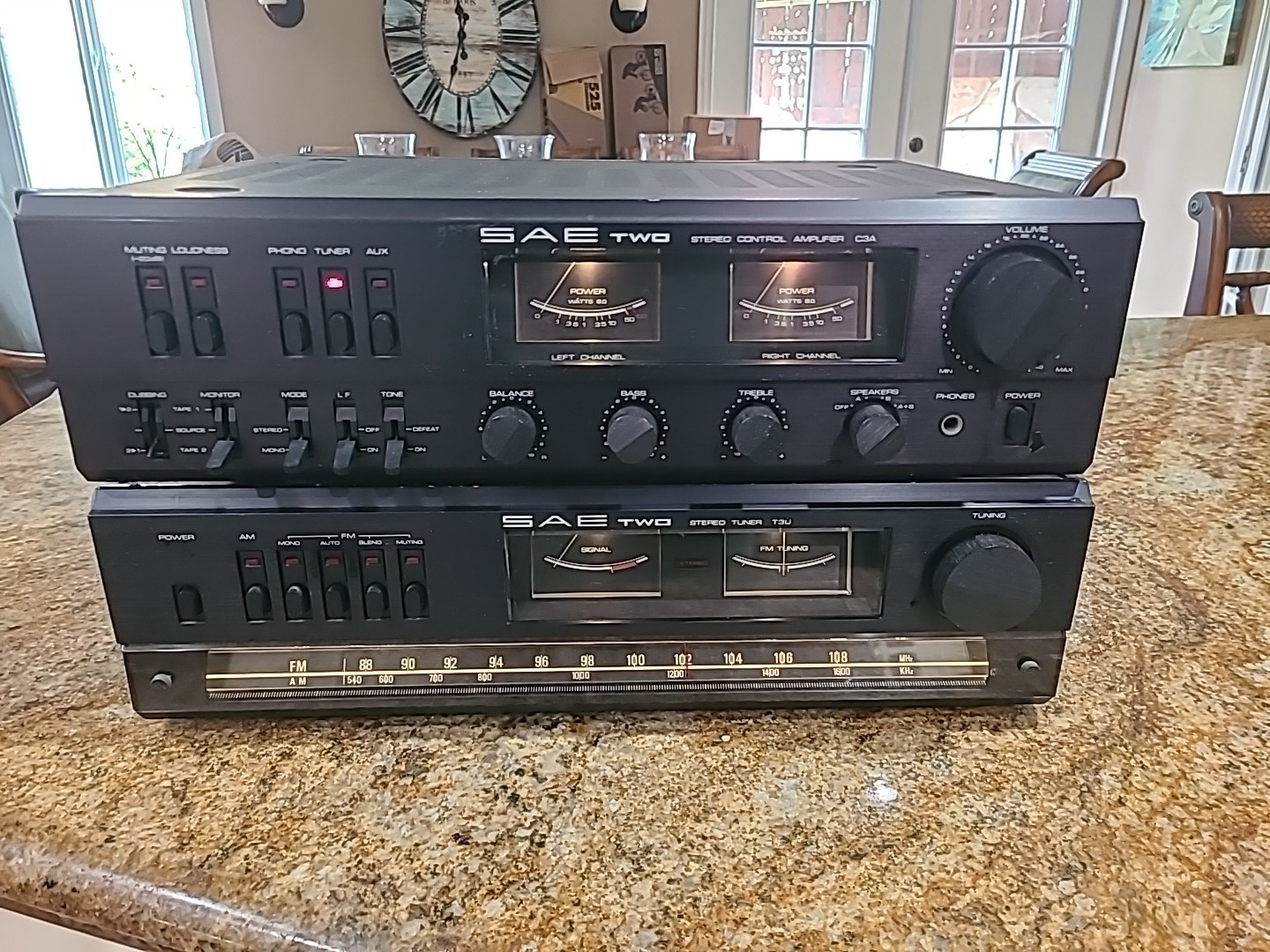 SAE II TWO C3A & T3U VINTAGE INTEGRATED STEREO AMPLIFIER - Receiver + TESTED...