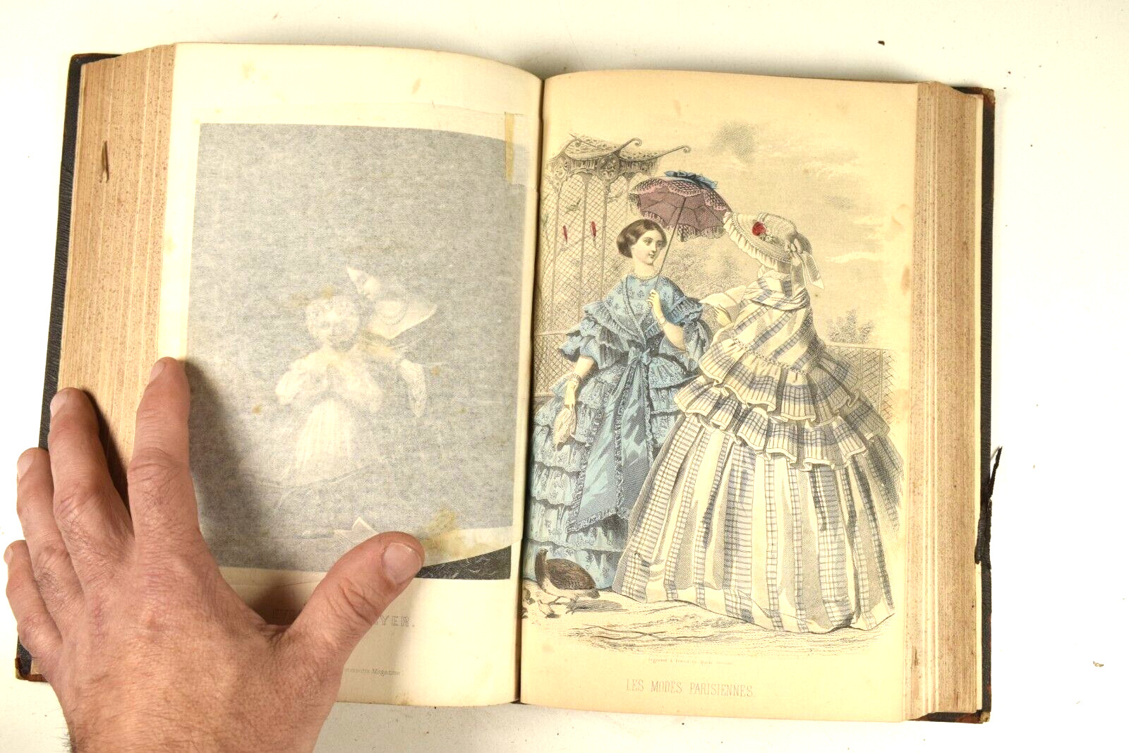 1859 Bound Peterson's Magazine Full Year w/ Hand Colored Engravings Sheet Music