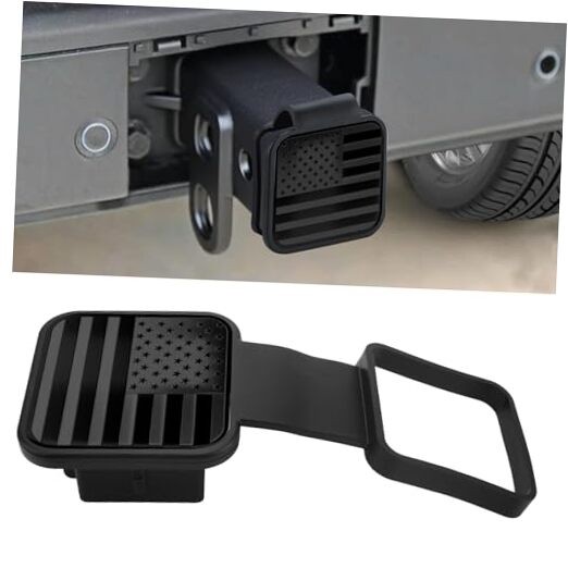 Hitch Covers 2 Inch, Rubber Trailer Hitch Cover, Square Mouth Tube BlackFlag