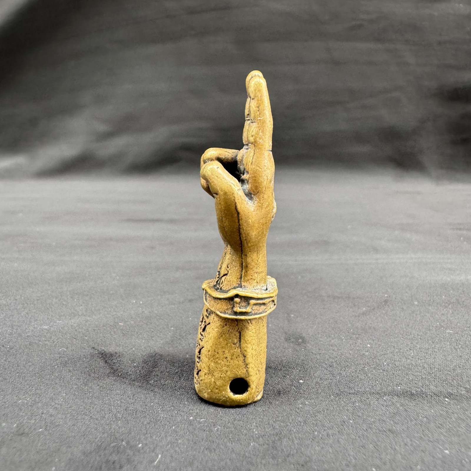 antique Chinese Taoist Brass Exorcism and Evil - Warding Pendant Amulet