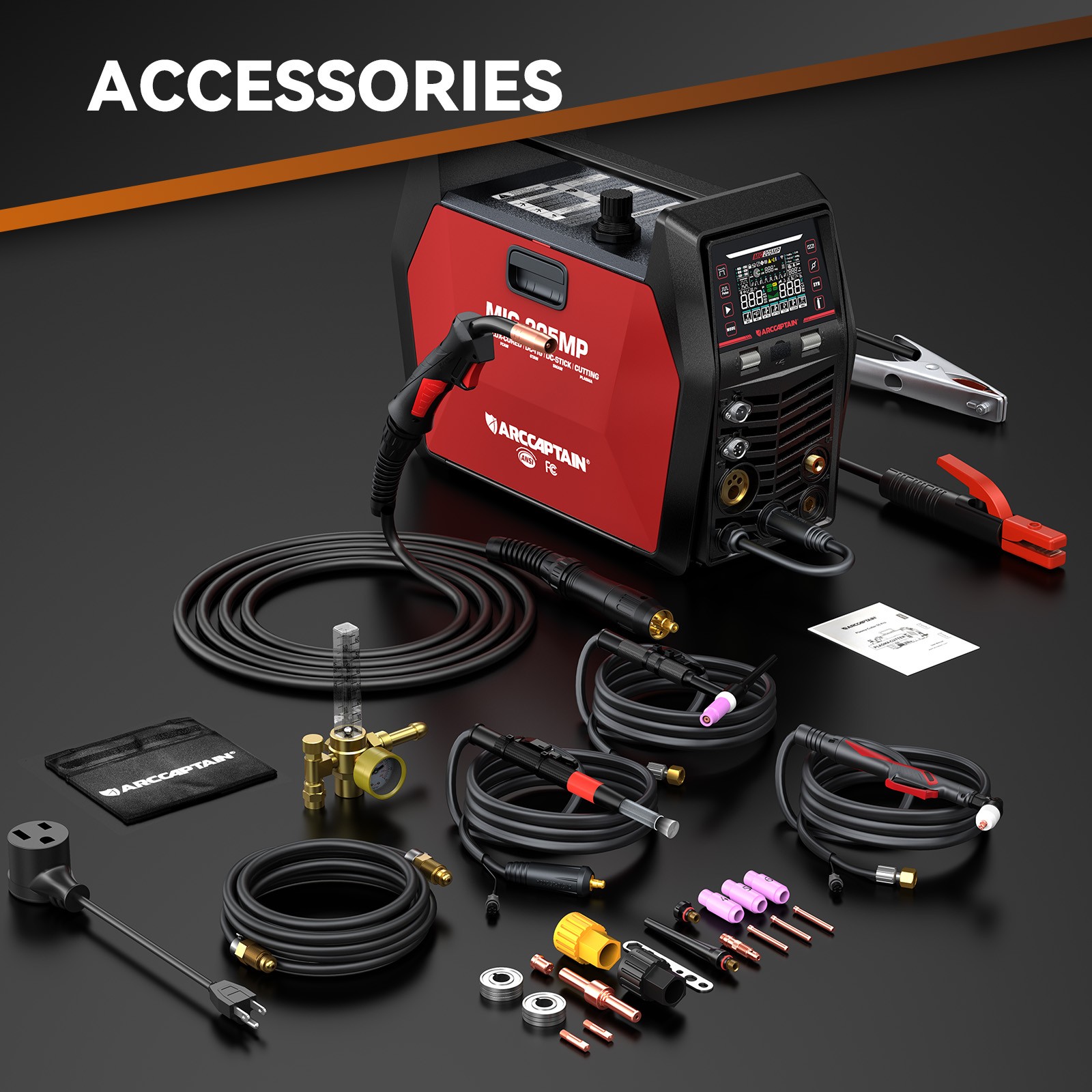 ARCCAPTAIN MIG205MP MIG Welder 9 IN 1 iControl APP Control 120/240V Dual Voltage