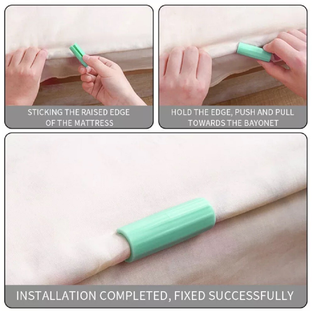 24-Piece Bed Sheet Holder Clips - Plastic Grippers Fasteners to Keep Sheets Snug