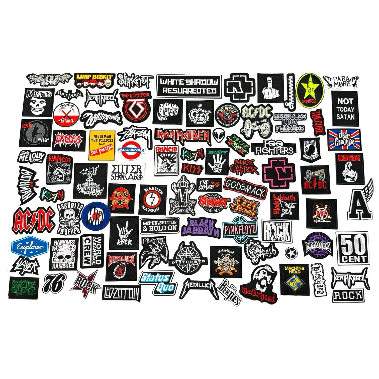 Rock Band Music Punk Heavy Metal Iron-On Embroidery Applique Patch Random Lots