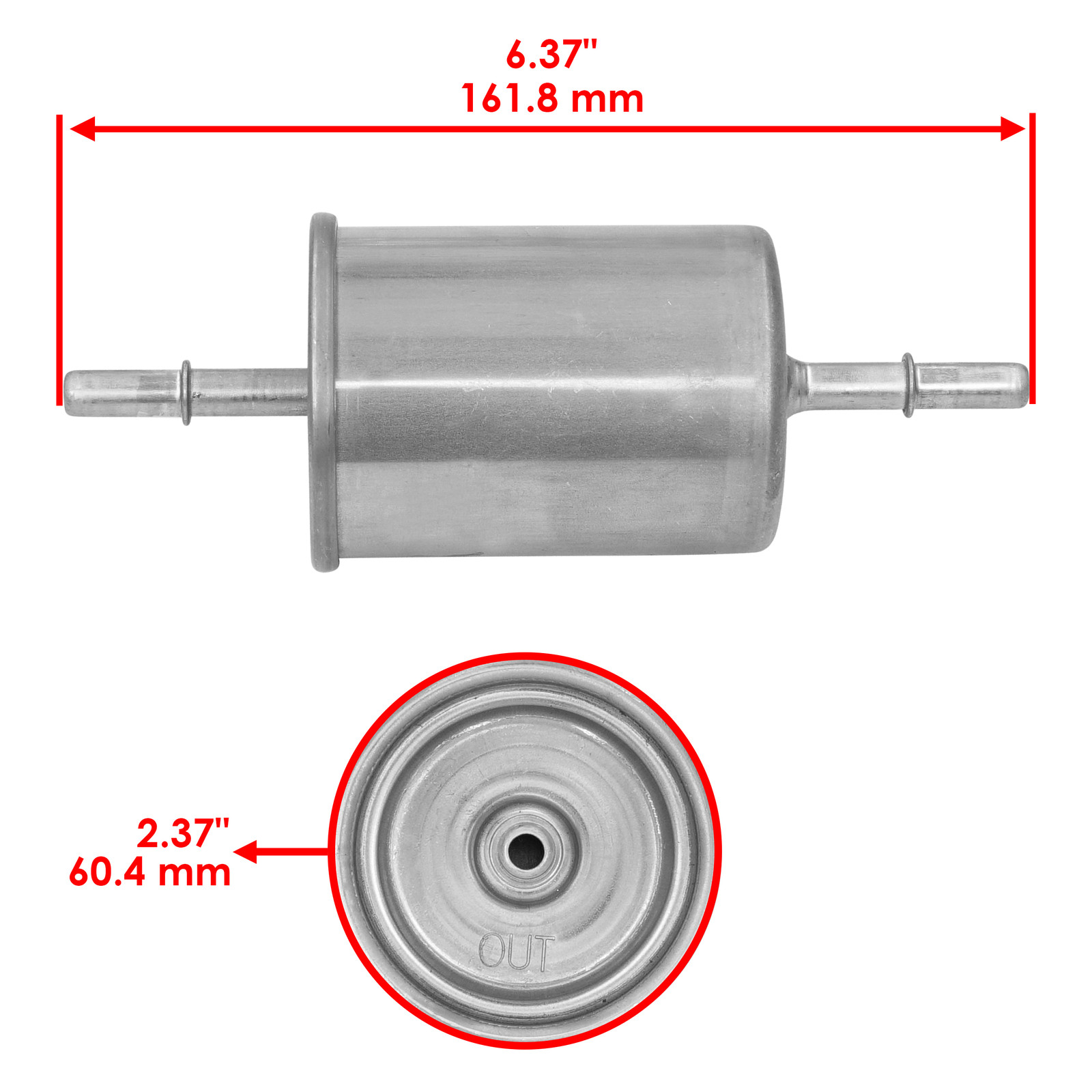 Fuel Filter w/ Clips for Polaris ATV 2520464 / Sportsman 500 700 800 EFI