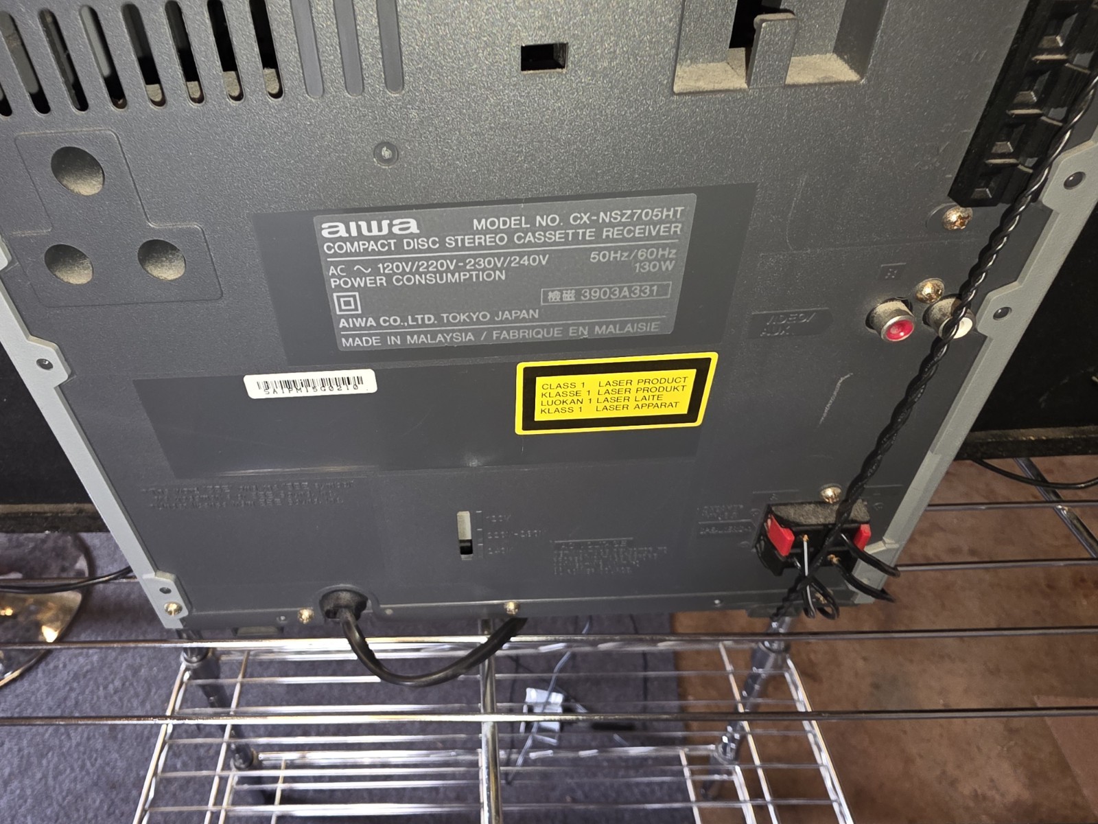 AIWA CX-NSZ705HT Compact Stereo System w/ Dual Powered Subwoofers – AM/FM Works