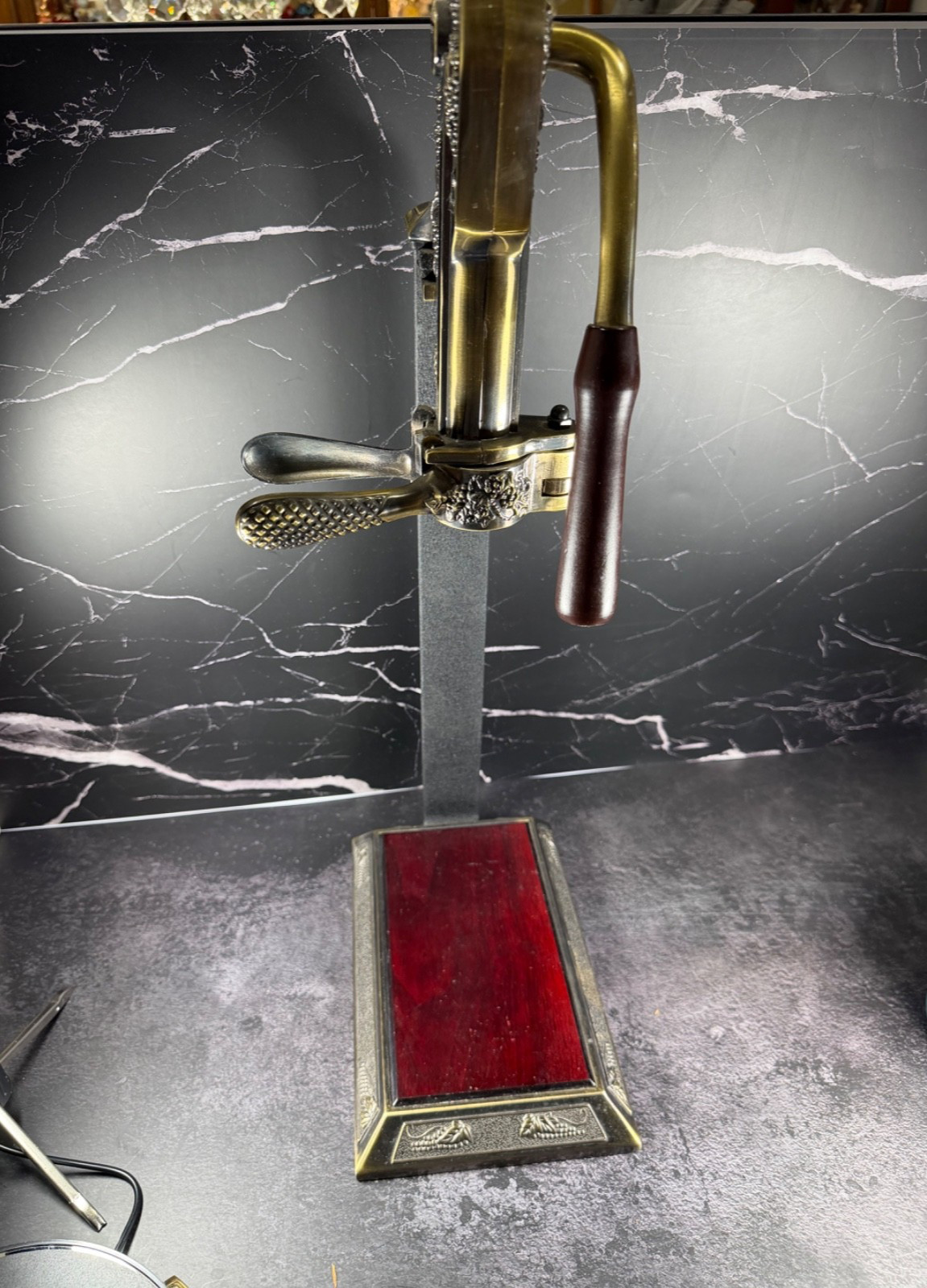 Vintners Reserve Bartop Wine Bottle Opener with Cork Screw & Table Top Stand