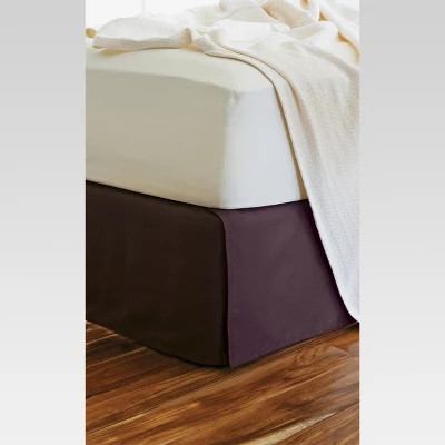 Threshold Bed Skirt Oversized Cotton Sateen Pleated Wrinkle-Free, White, Queen