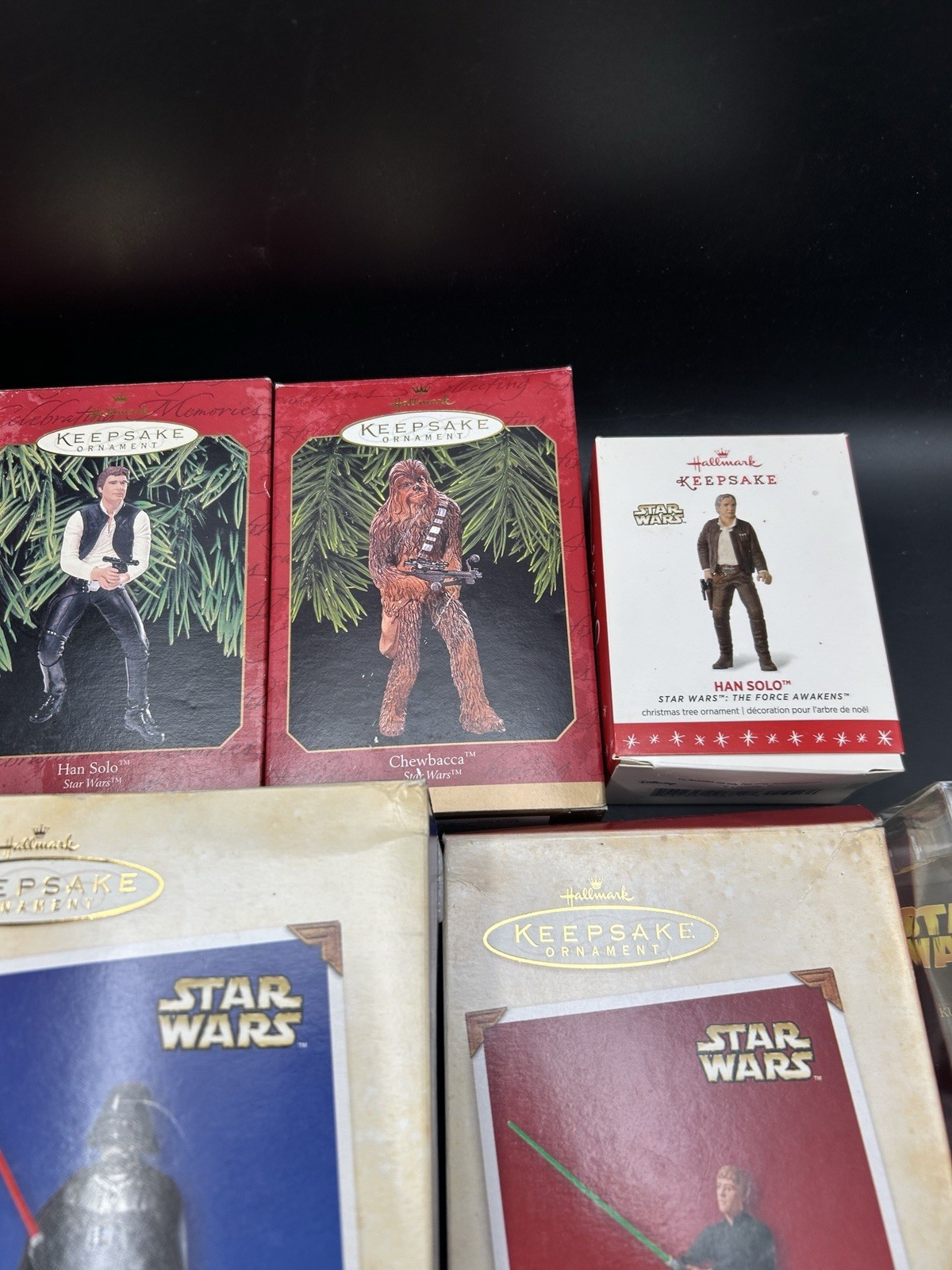 Hallmark Keepsake Star Wars Ornament Lot Boxed Darth Vader Han Solo Boba Fett
