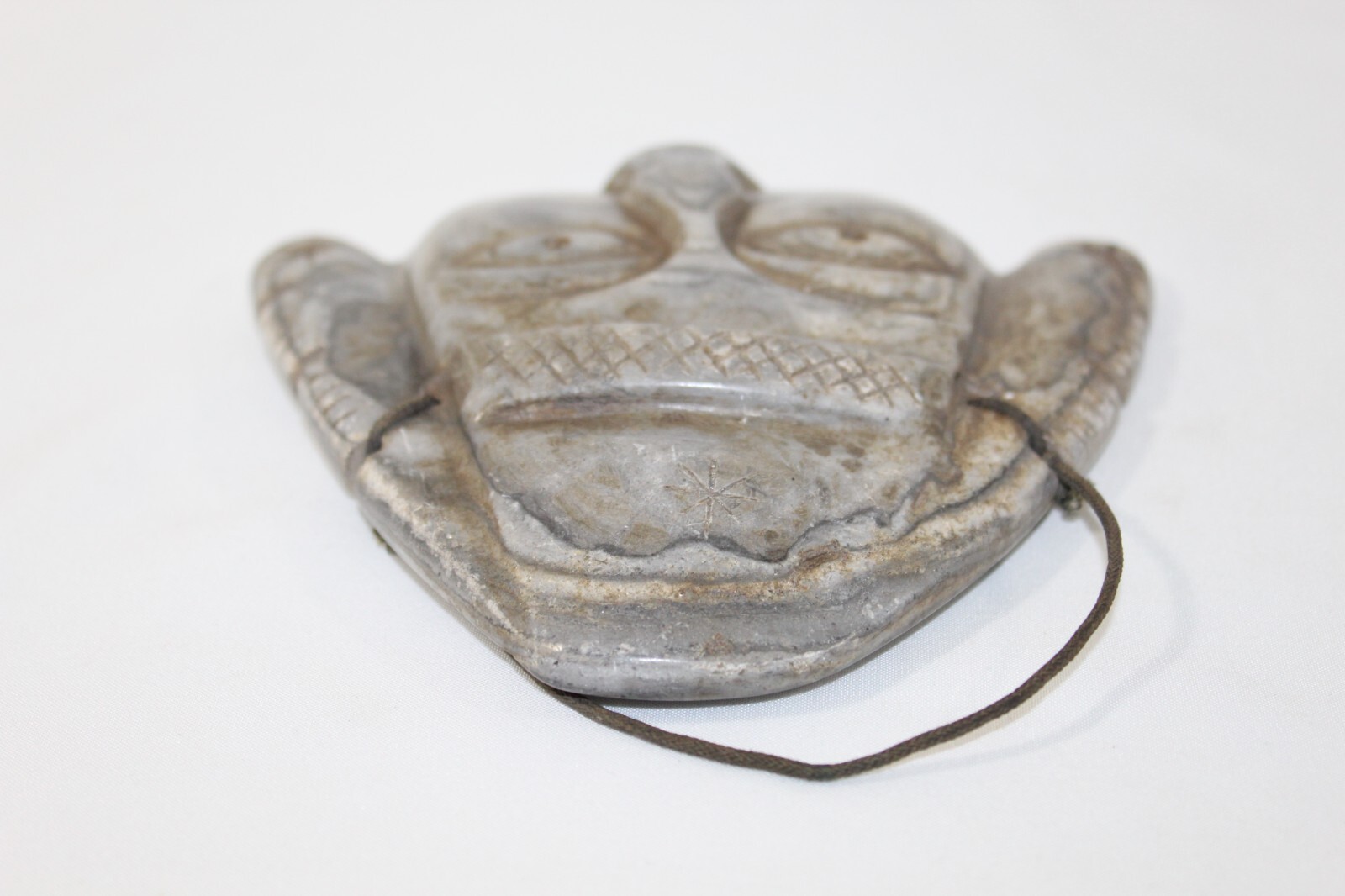 Mayan Aztec Mexican Hand Carved Alabaster Stone Mask 5.75" Sculpture Wall Plaque