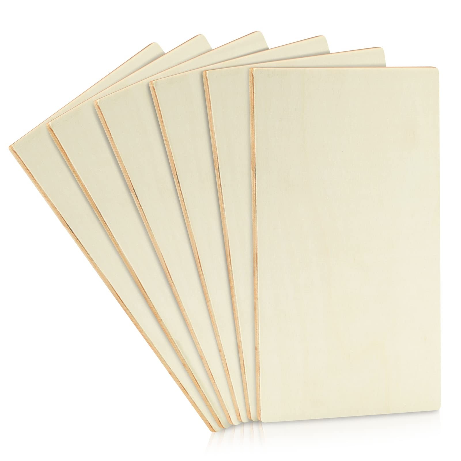 Wood Boards 6 Pack 10.6x7x1/4 Inch Unfinished Poplar Plywood Craft DIY Panel
