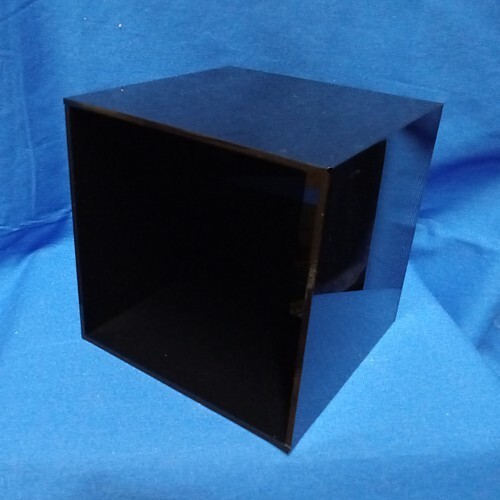 BLACK Acrylic 5-Sided Cube 5" x 5" x 5" - Open One Side - FREE SHIPPING