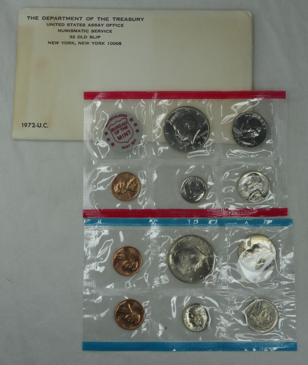 1970-1979 Lot of 10 US Mint P & D Sets Decade 118 Coins Original Mint Envelopes
