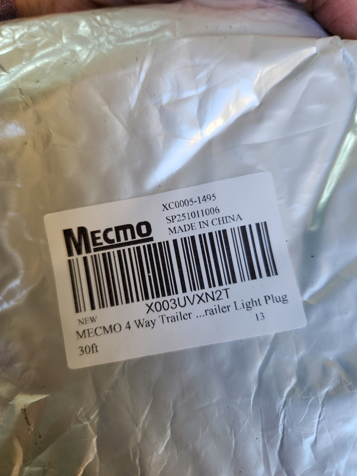4-Way Trailer Wiring Harness 4Pin Trailer Connector to 4 Flat Wire - 30FT