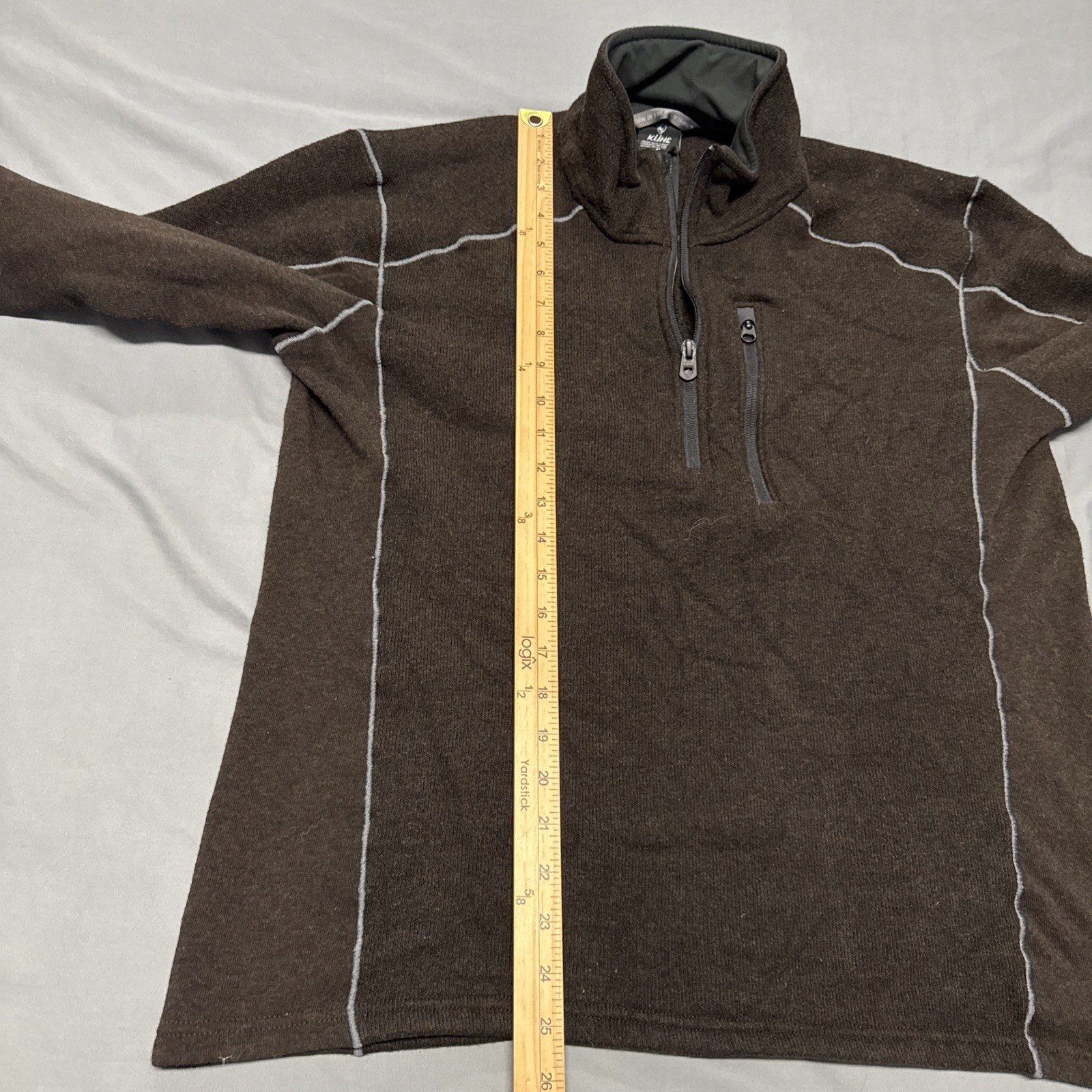 KUHL Mens Brown Fleece 1/4 Zip Pullover Sweater Jacket XL