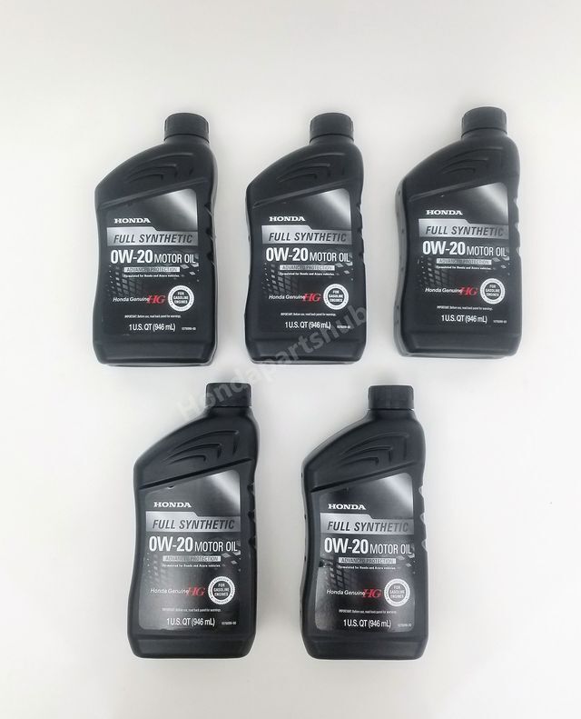 Genuine Honda / Acura 0W-20 Full Synthetic Oil Change Kit (5 Qts Oil Filter & Wa