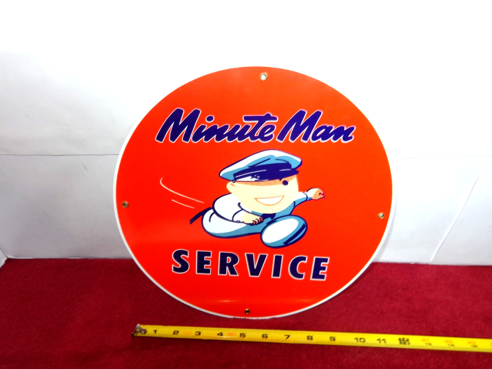 VINTAGE 10 in UNION 76 MINUTE MAN SERVICE ADVERTISING SIGN HEAVY METAL - S 196A