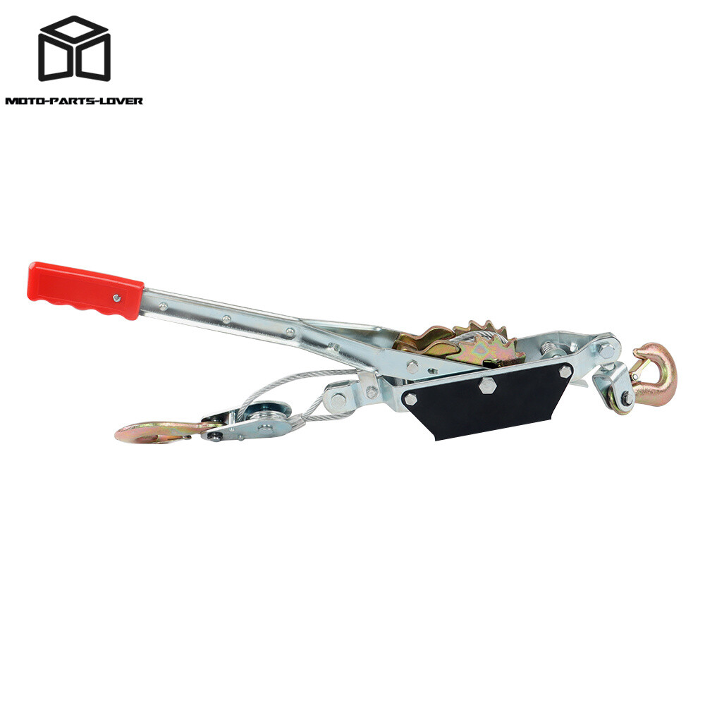 Come Along 2 Ton Winch Ratchet Dual Gear Power Puller w/2 Hooks Steel Cable