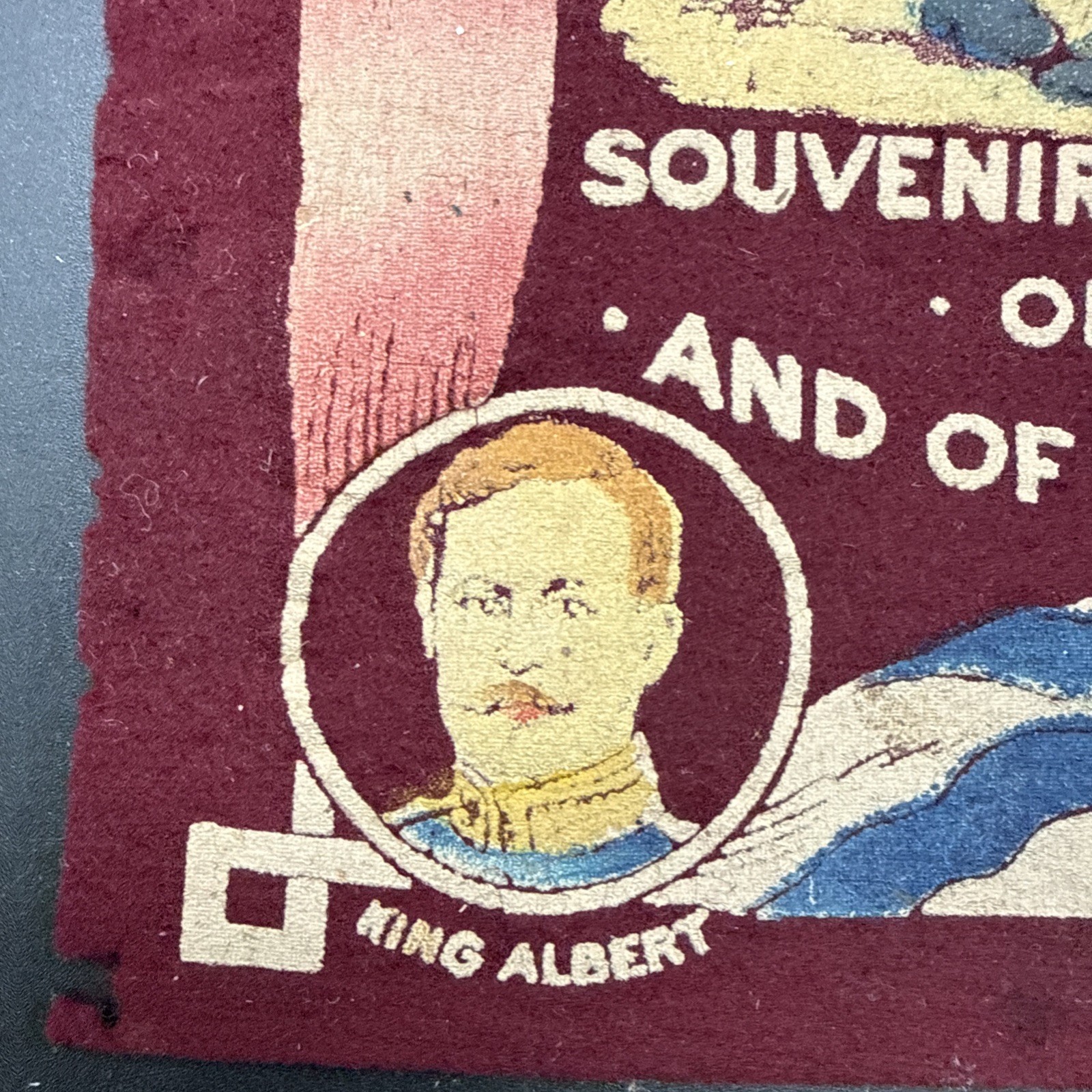 WWI Souvenir of the War of 1914 Felt banner Allies France Britain Belgium Russia