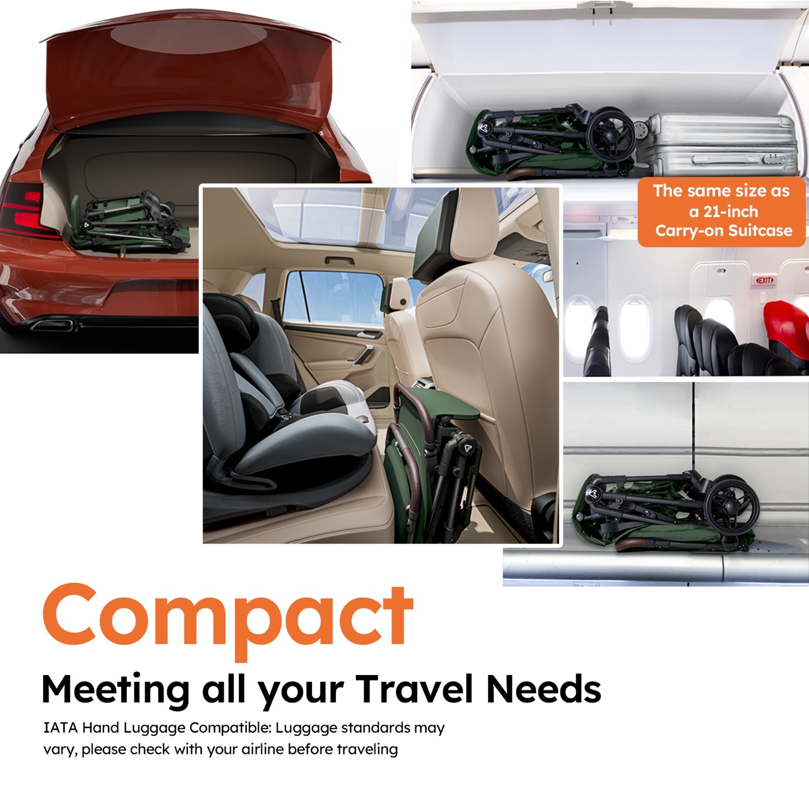 MAMAZING Lightweight Baby Stroller,Compact,AirplaneTravel-Friendly,One-Hand Fold