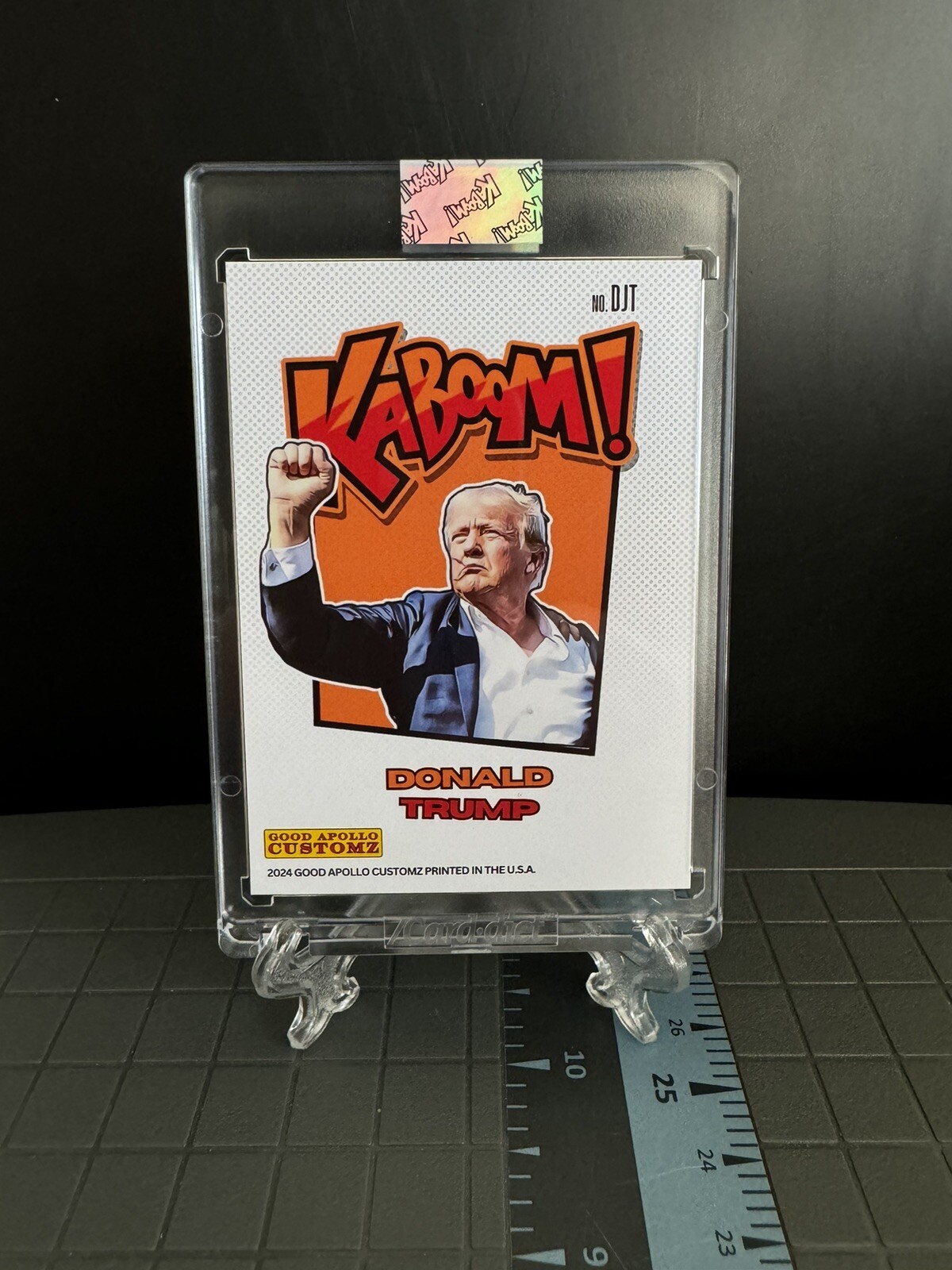 Donald Trump Kaboom Style Novelty Trading Card #DJT Assassin Attempt Holographic