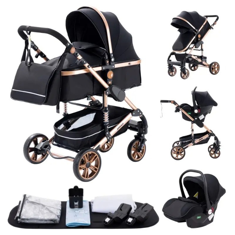 3 in 1 combi pram with car carrycot, foldable buggy